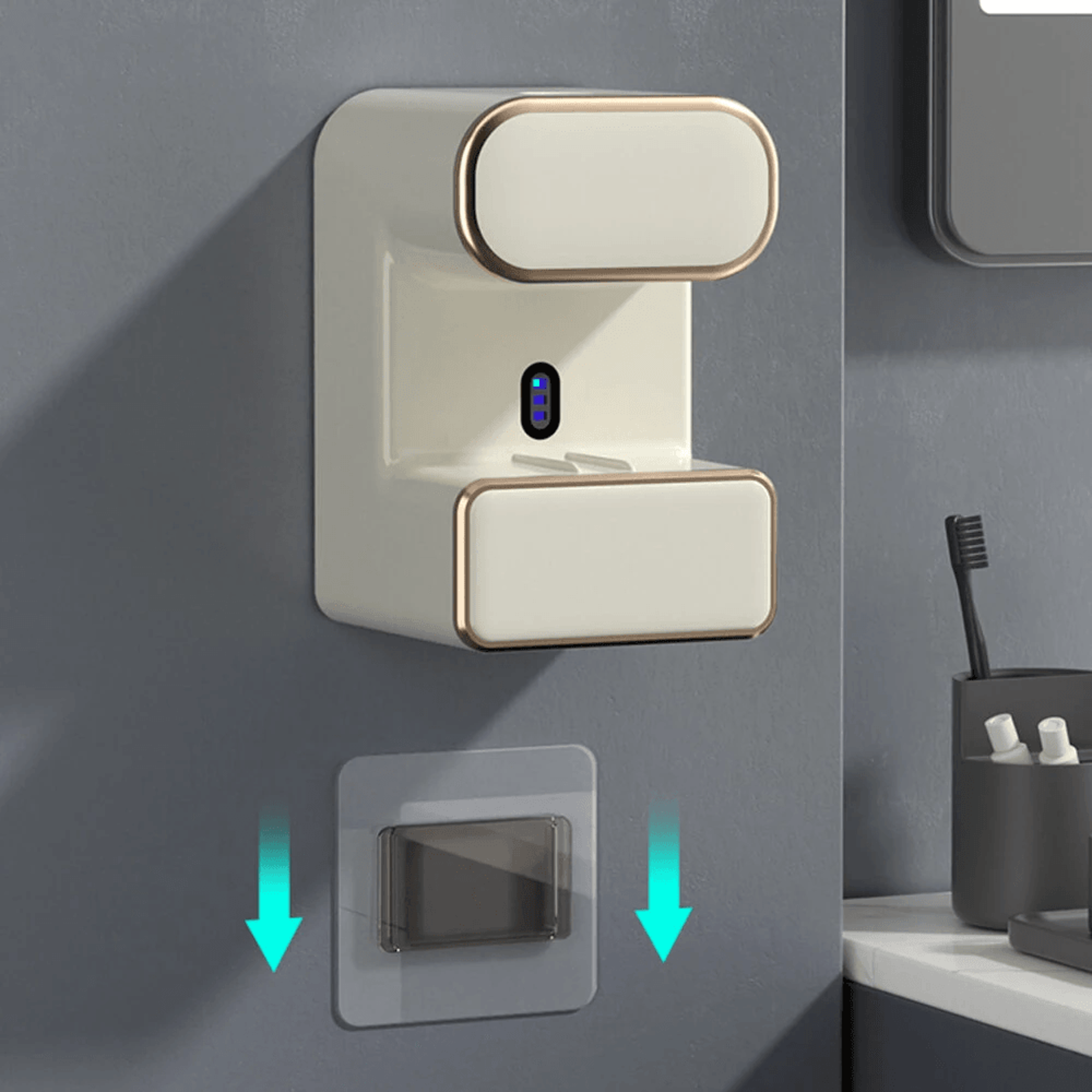 Automatic Toothpaste Dispenser Wall Mounted No Drill Toothbrush Holder Type C Rechargeable 2