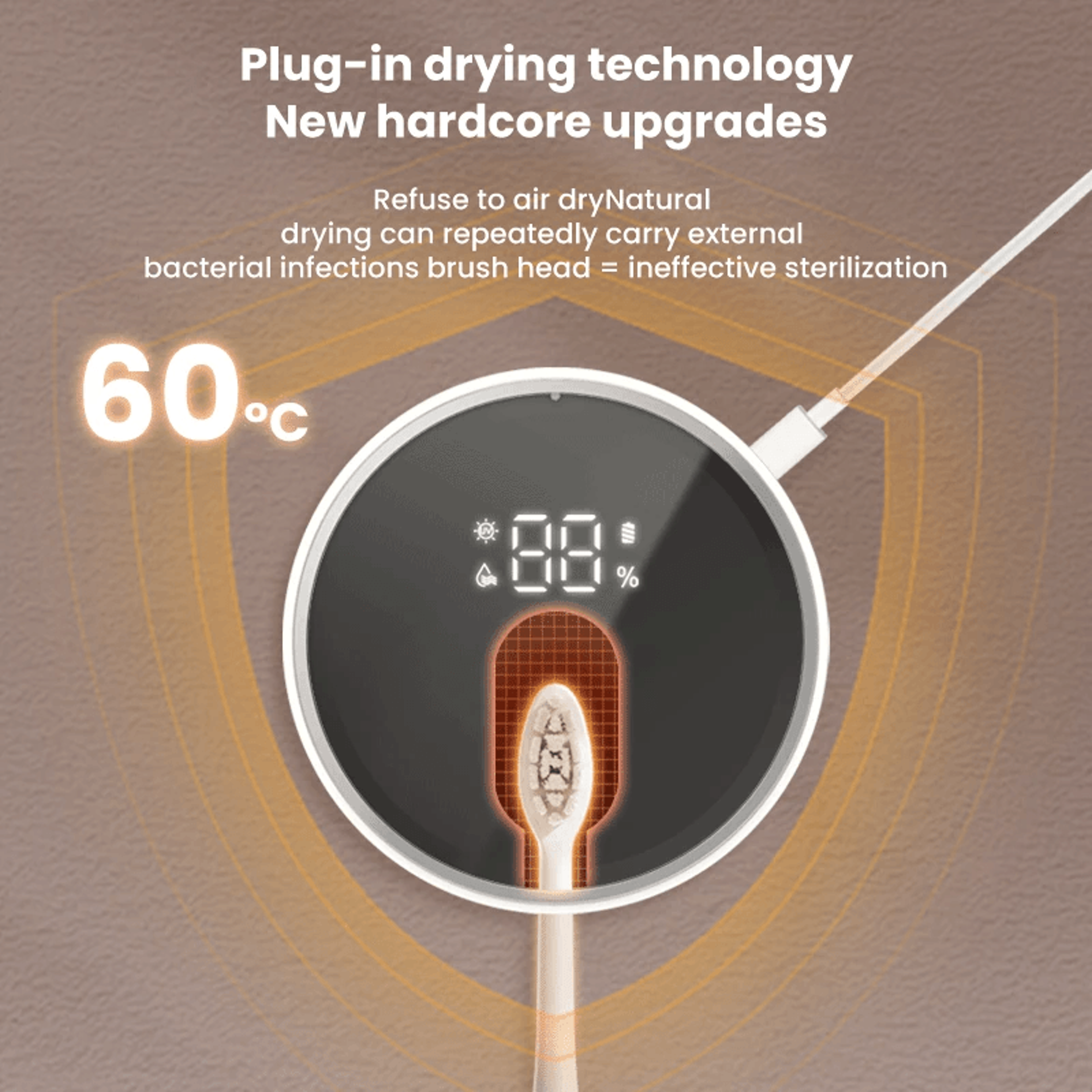 Wall Mounted UV Toothbrush Sterilizer With Automatic Sensor Drying And LED Display 3