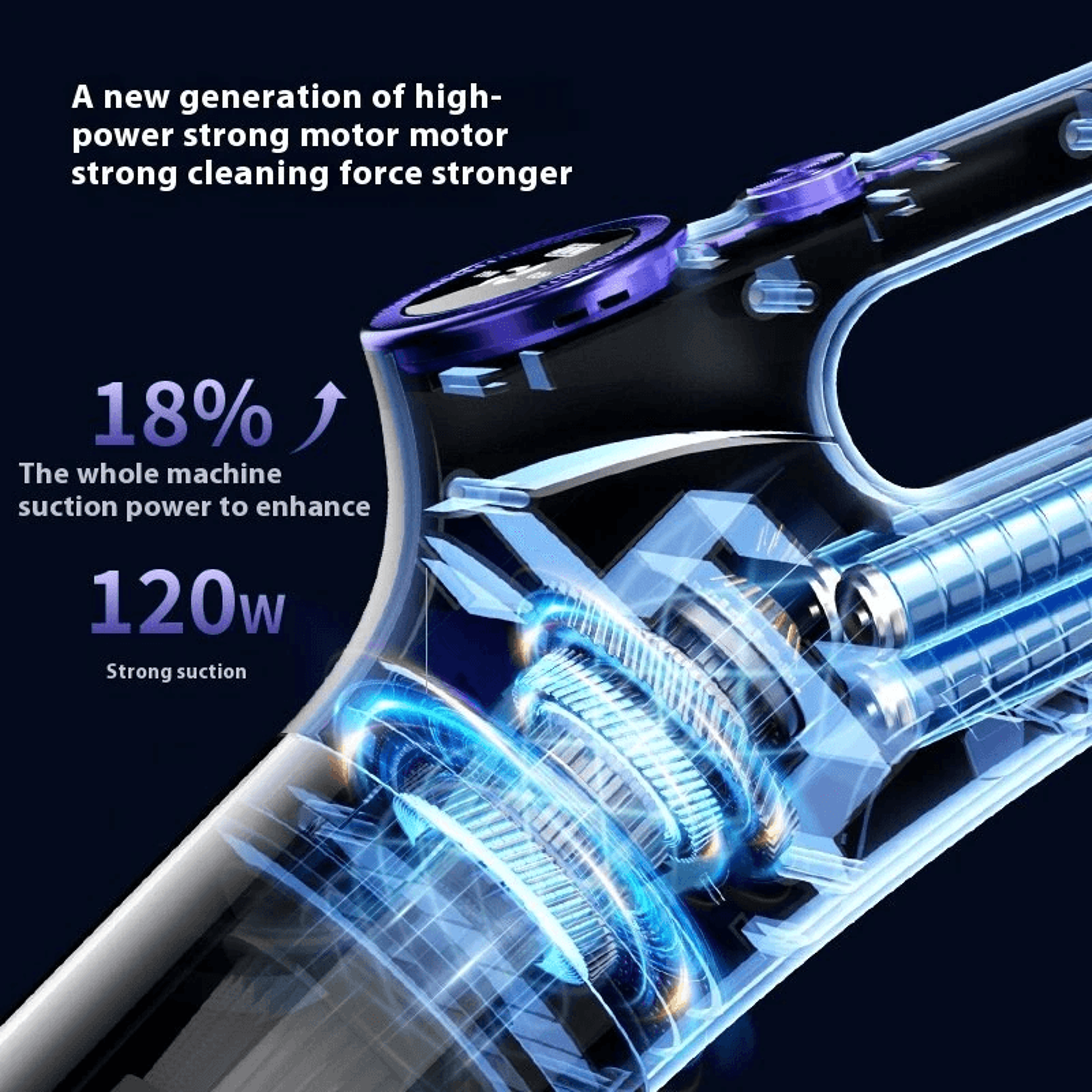 Cordless Handheld Vacuum Cleaner Suction Motor With LED Display 6