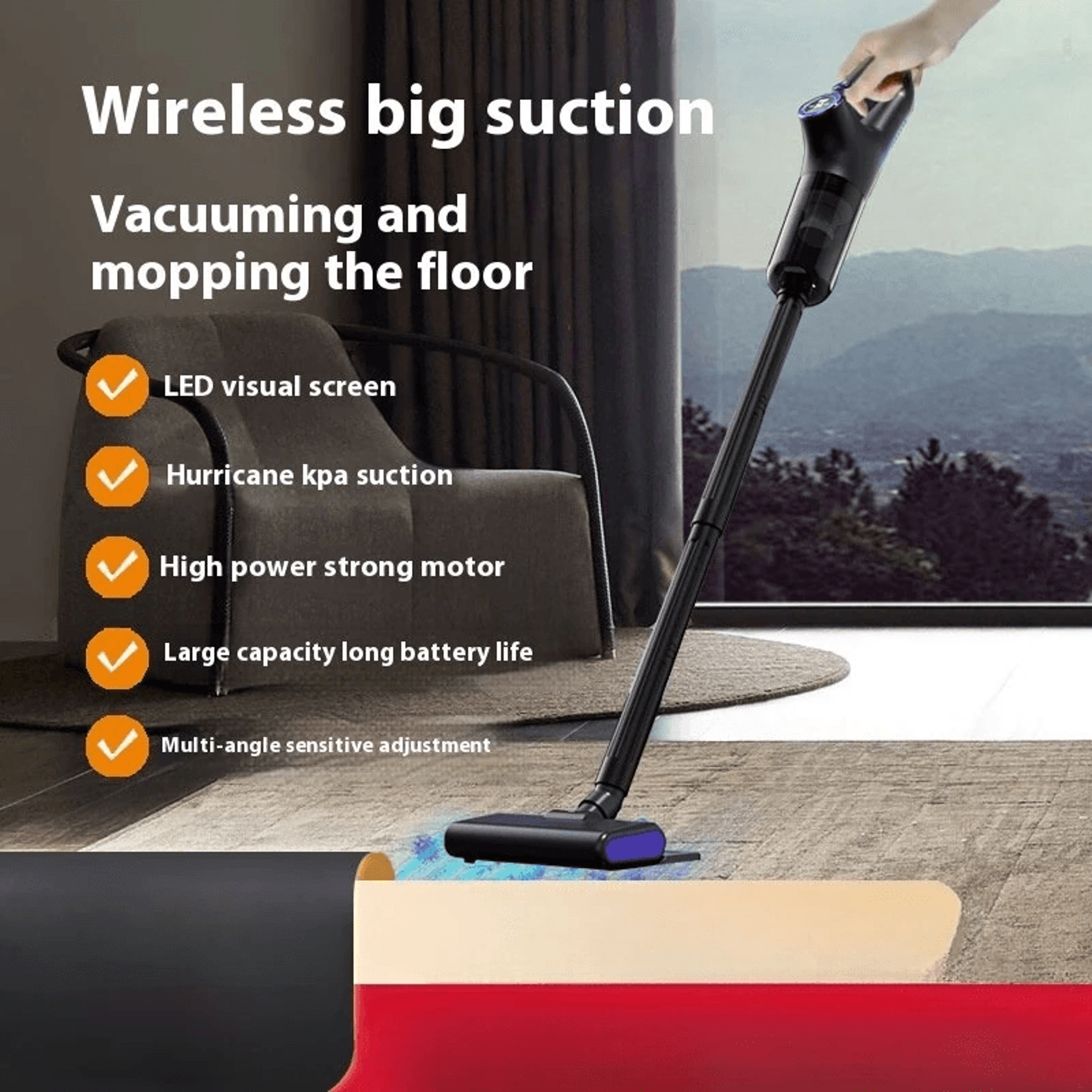 Cordless Handheld Vacuum Cleaner Suction Motor With LED Display 3