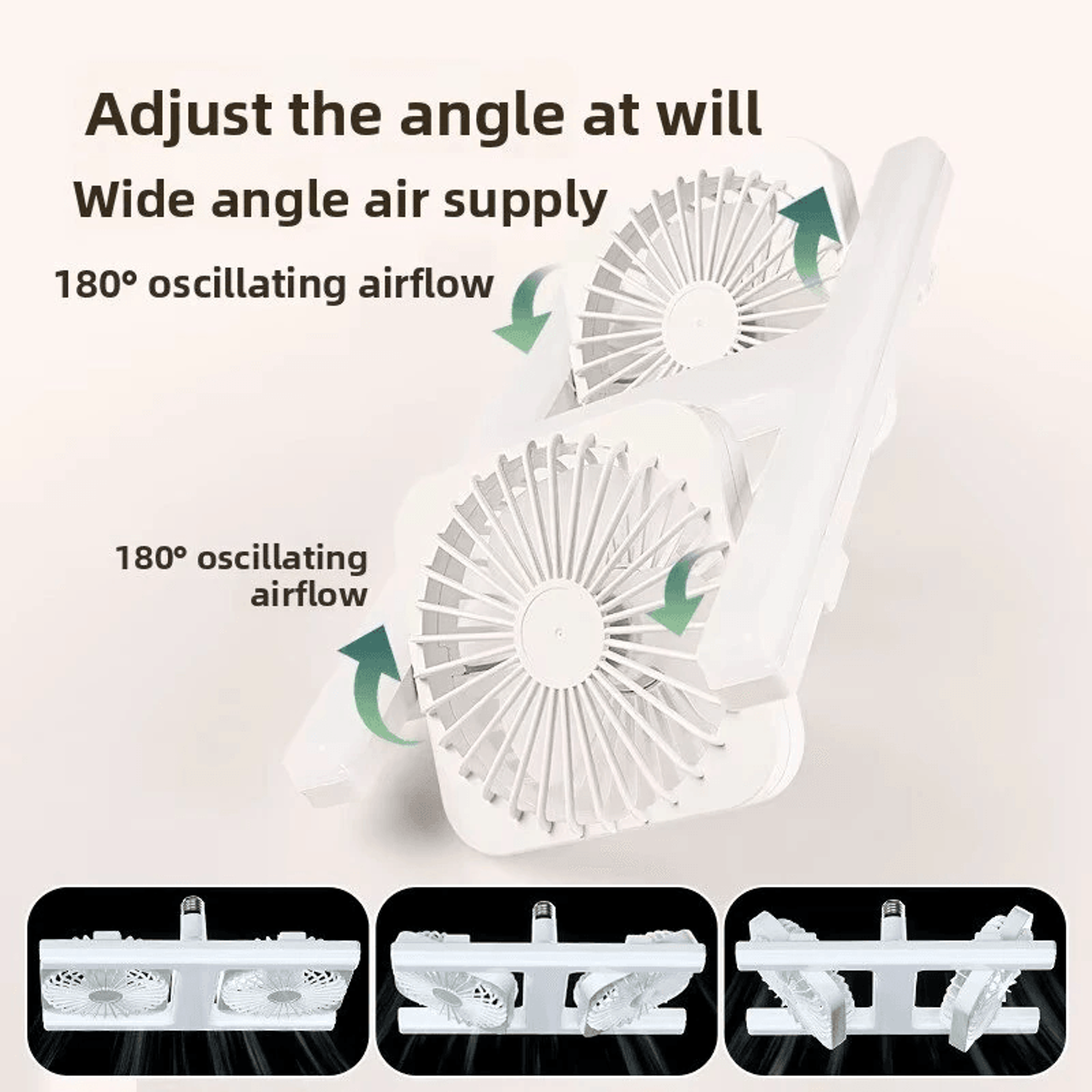 Dual Head Ceiling Fan With LED Light And Remote Control 4