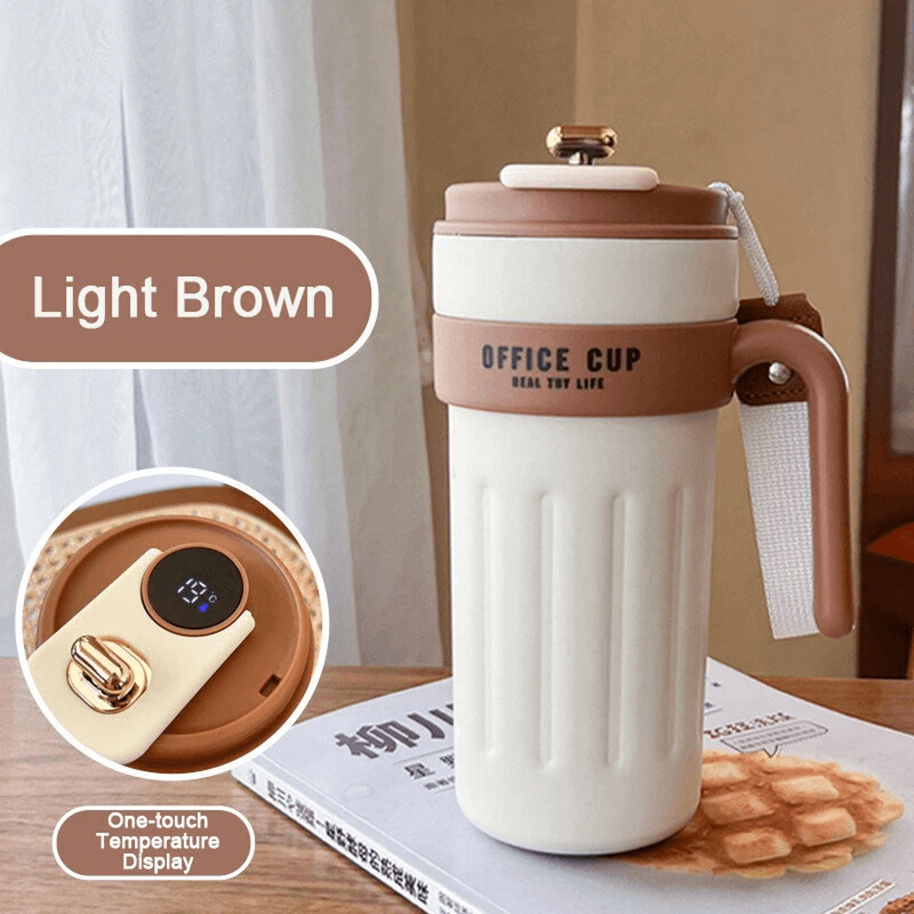 Smart Stainless Steel Insulation Cup With LED Temperature Display And Handle 8