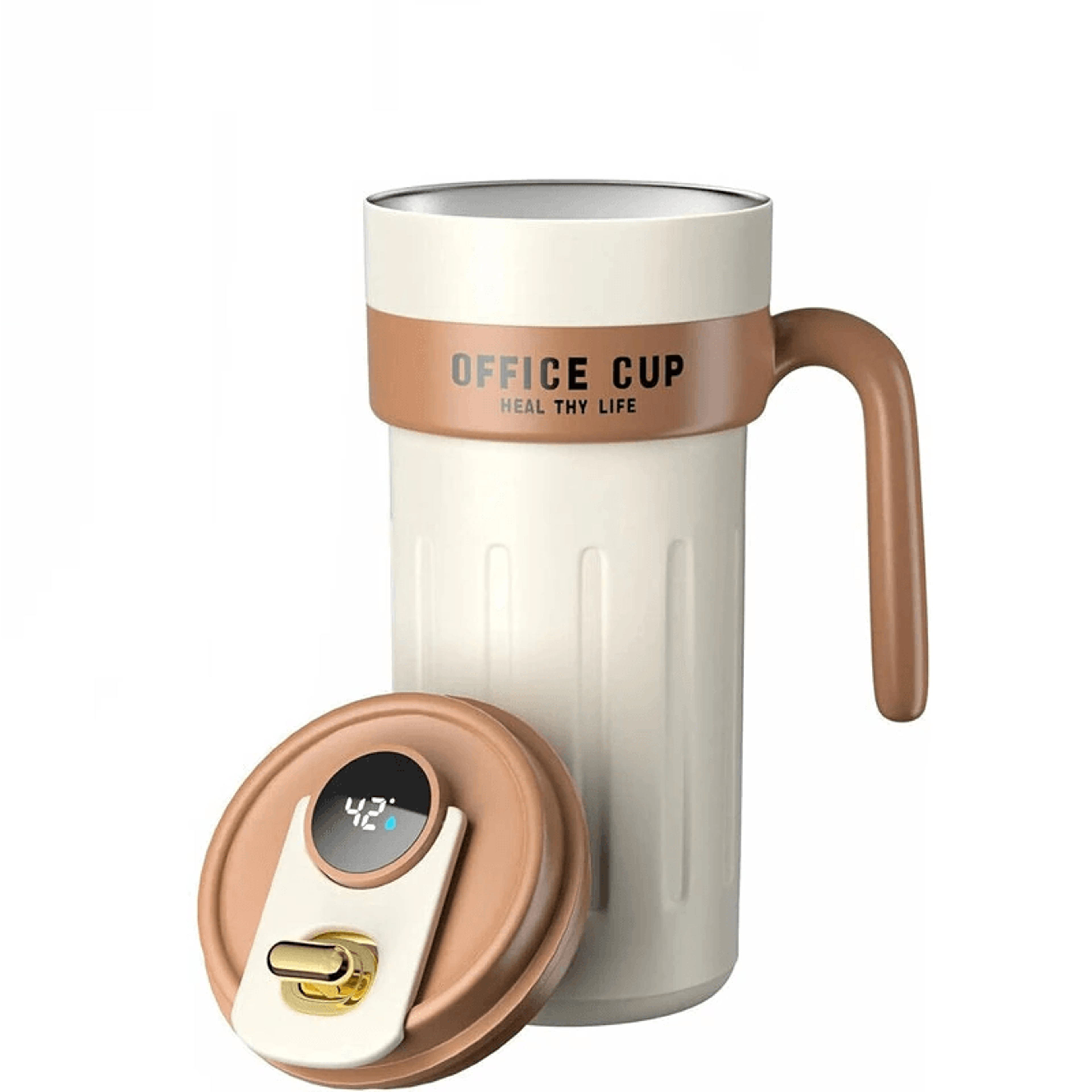 Smart Stainless Steel Insulation Cup With LED Temperature Display And Handle 0