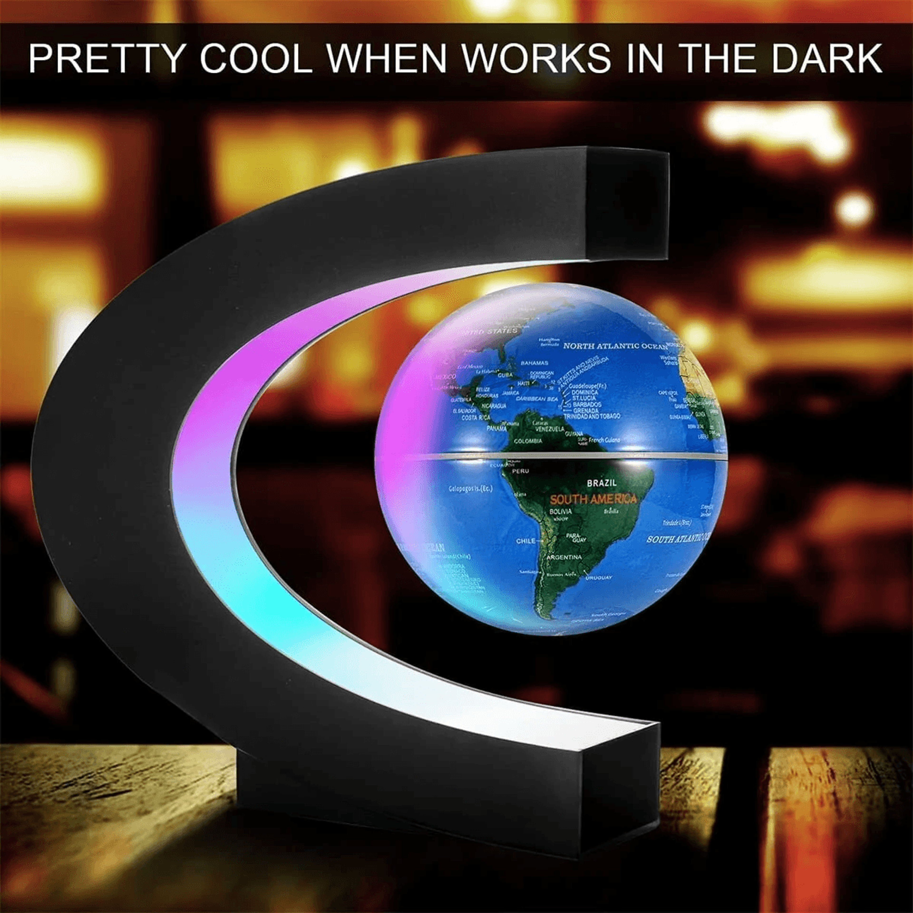 Magnetic Levitating Globe World Map With LED Light 2