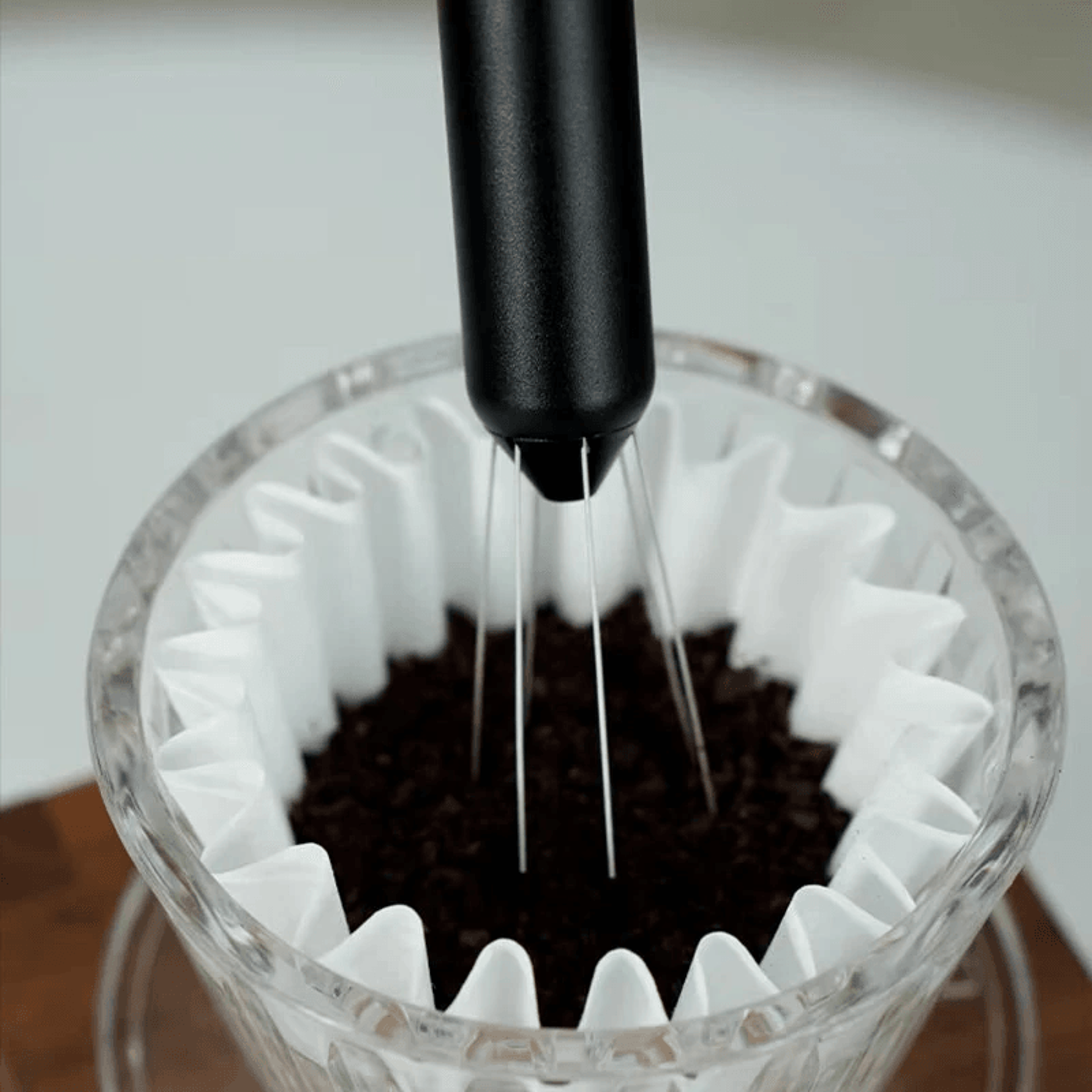 Black Espresso Distribution Tool With Retractable Stainless Steel Needles 2