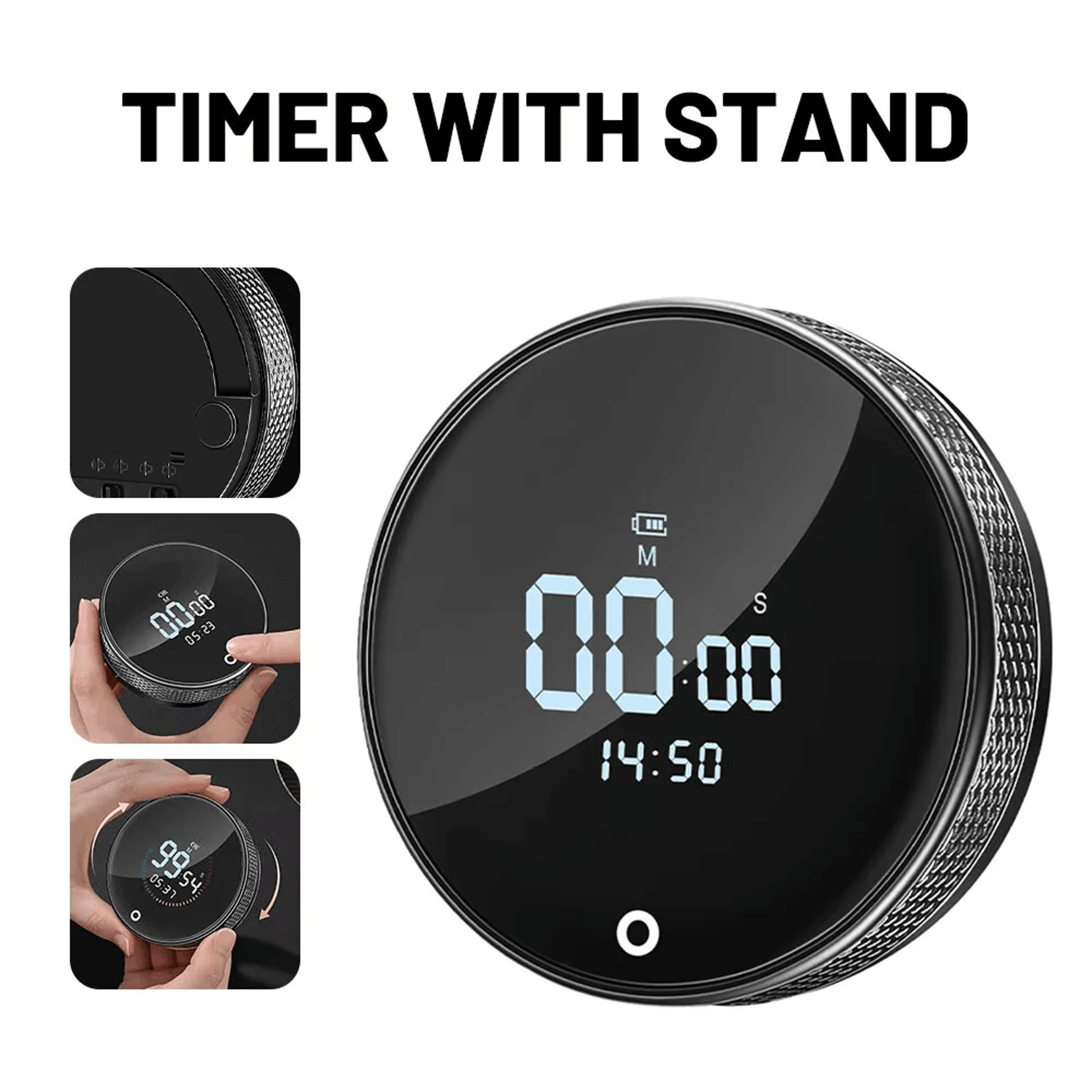 Magnetic LED Digital Timer Stopwatch Alarm Countdown Timer Rotating Volume Adjustment 5