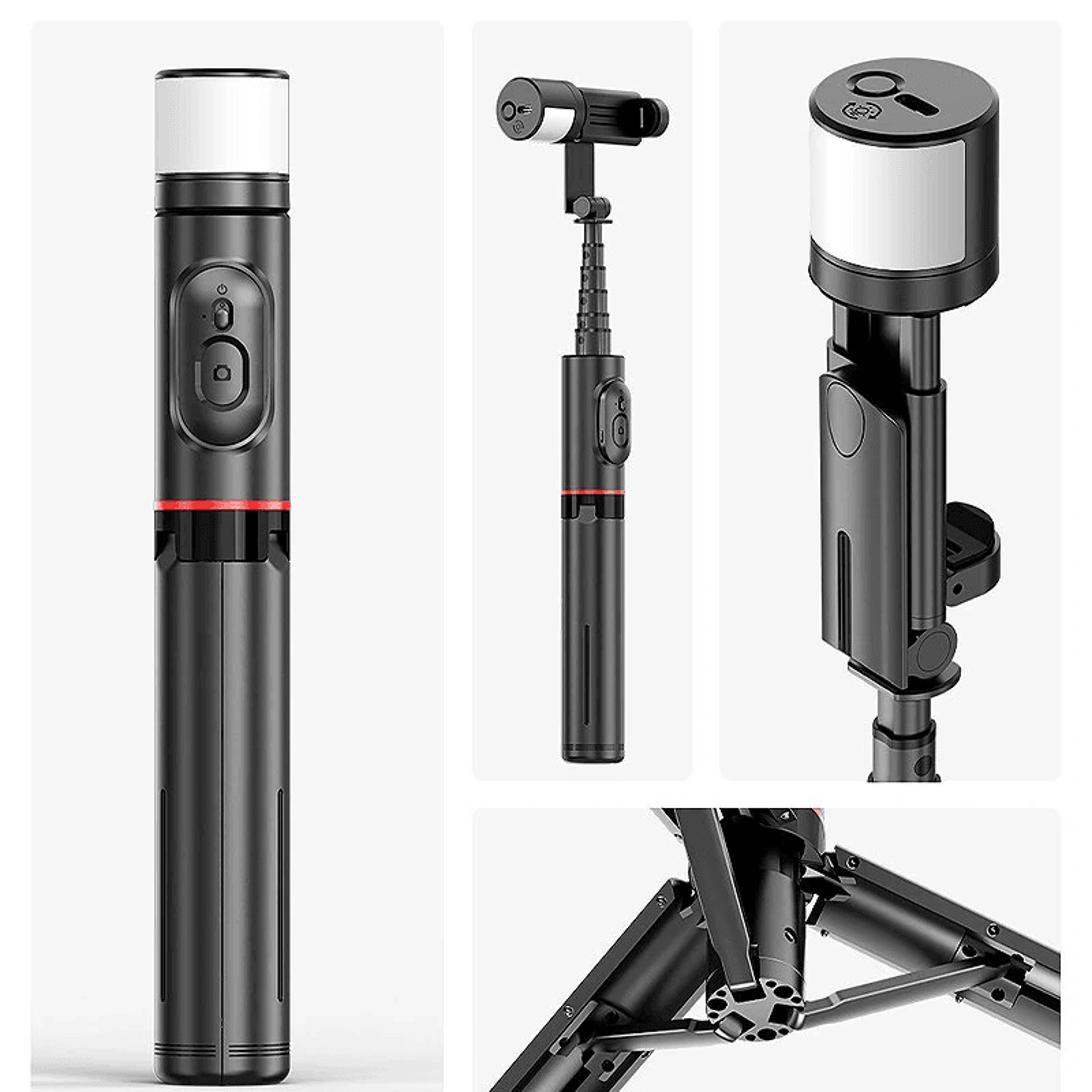 Bluetooth Selfie Stick Tripod With Fill Light And Wireless Remote 3