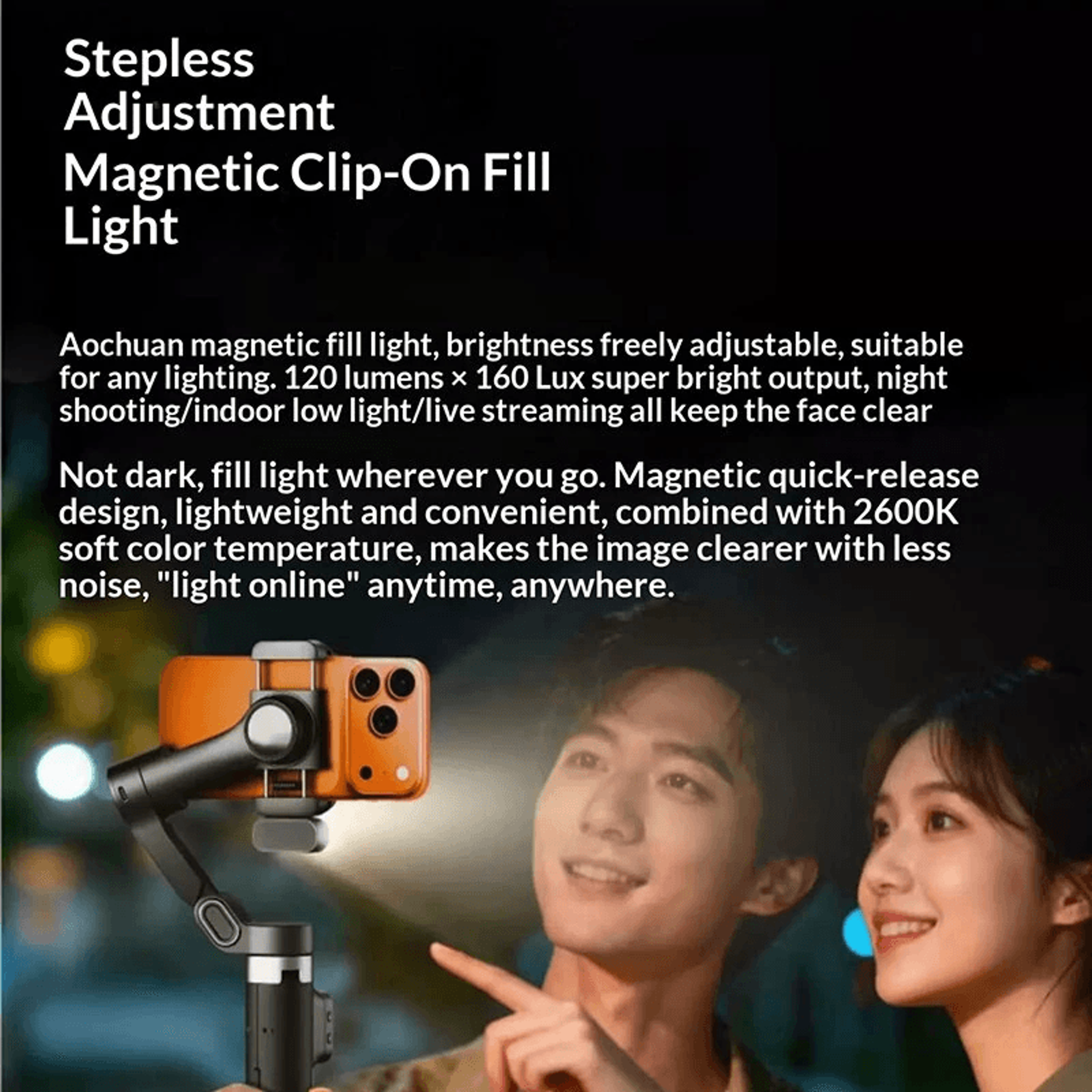 Axis Gimbal Stabilizer With AI Face Tracking And Extension Pole 4