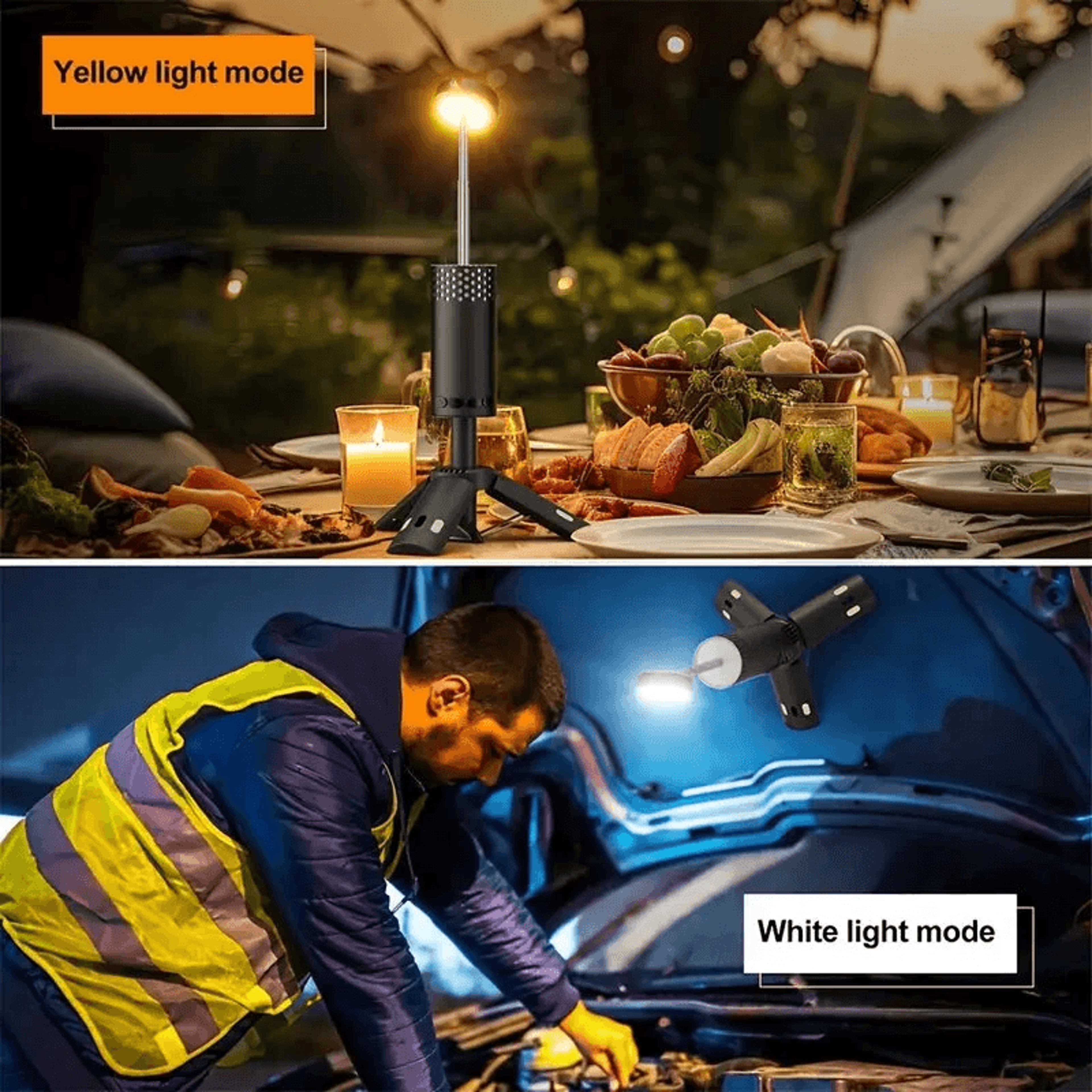 Height Adjustable Telescopic Camping Light USB Rechargeable Portable LED Work Light 3