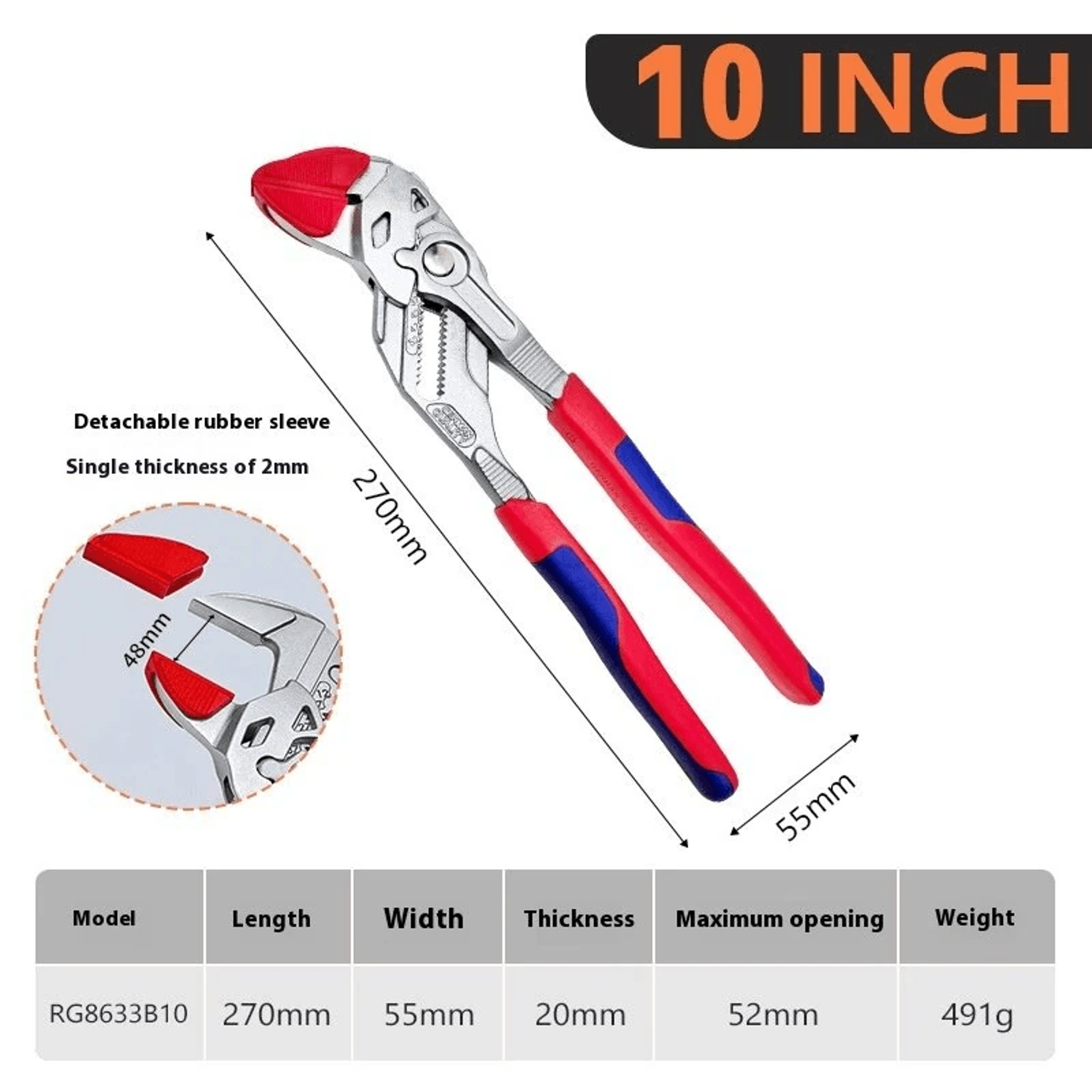 Quick Adjust Water Pump Pliers Set With Removable Plastic Covers And Anti Slip Handles 1