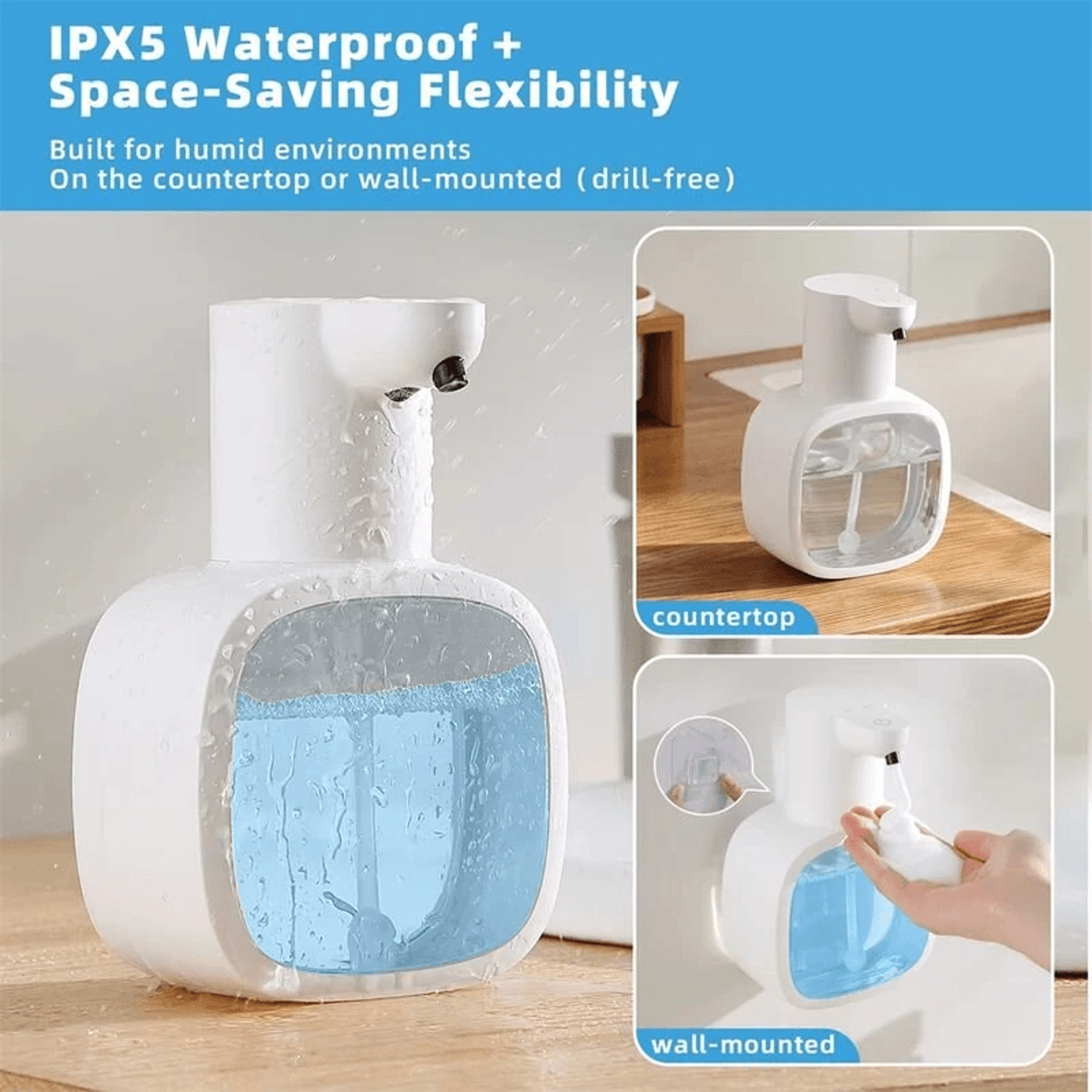 Smart Foam Soap Dispenser Infrared Sensor Waterproof 4