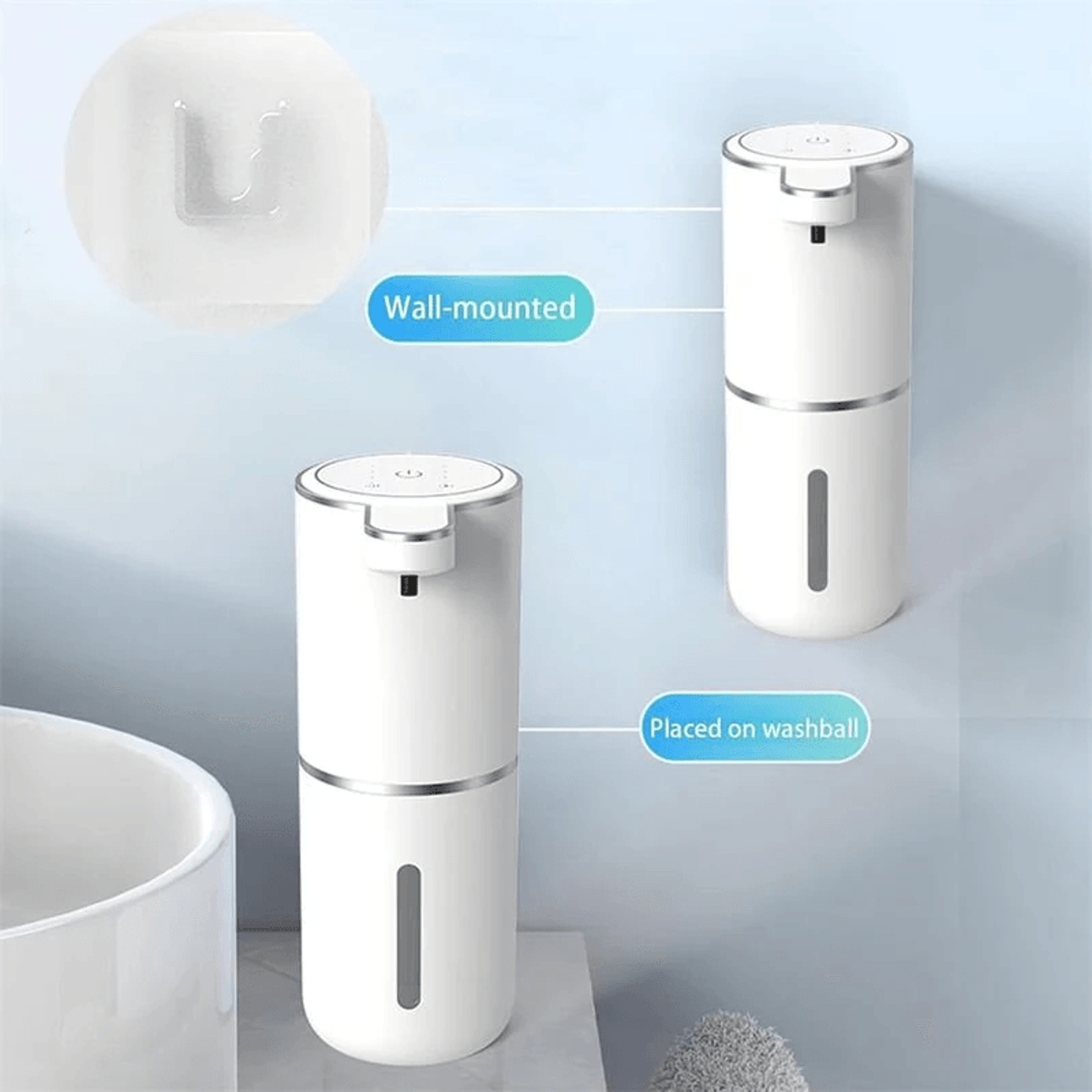 Automatic Touchless Foaming Soap Dispenser USB Rechargeable White 6