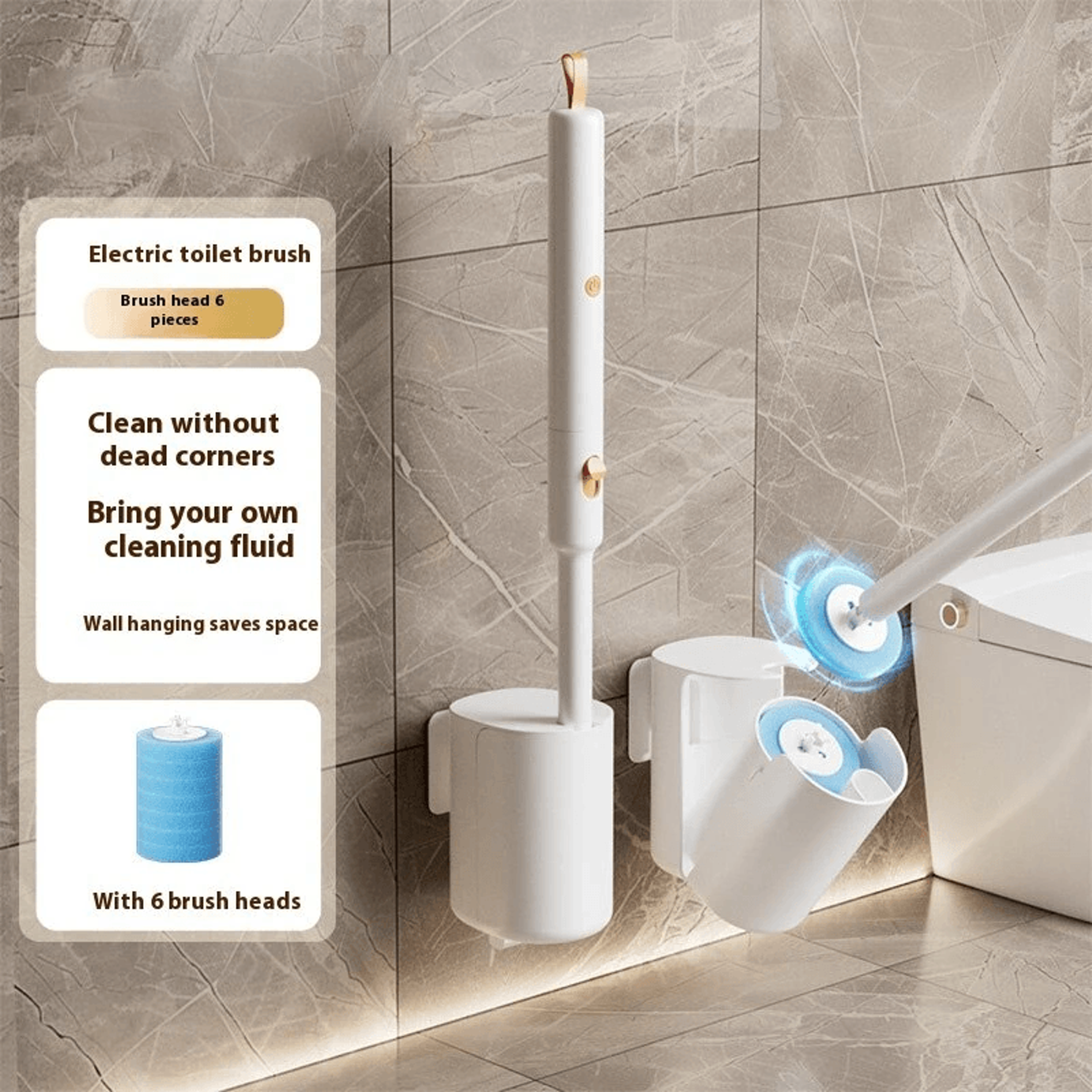 Electric Toilet Brush With Disposable Heads 6