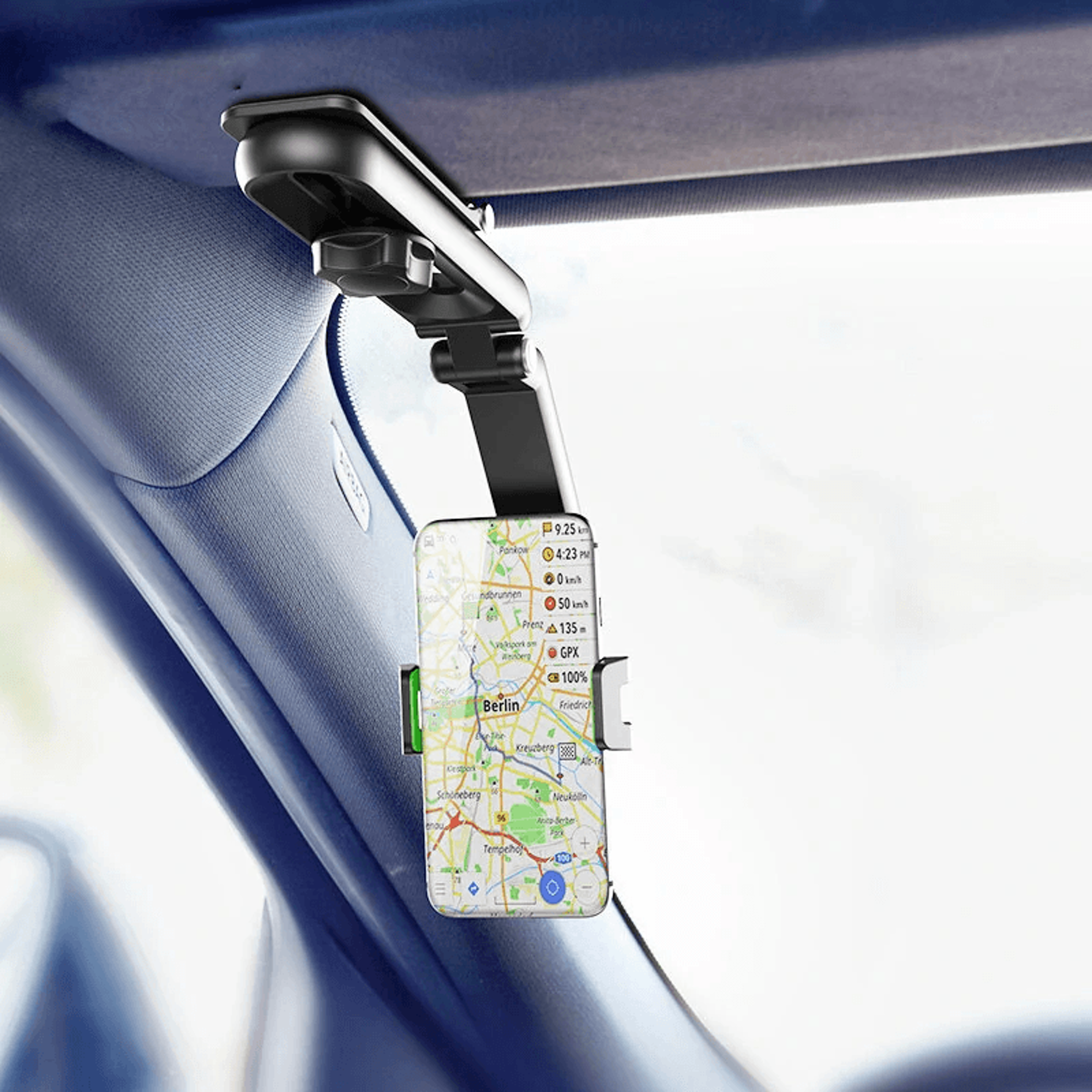 Green Universal Degree Rotating Sun Visor Car Phone Holder 8
