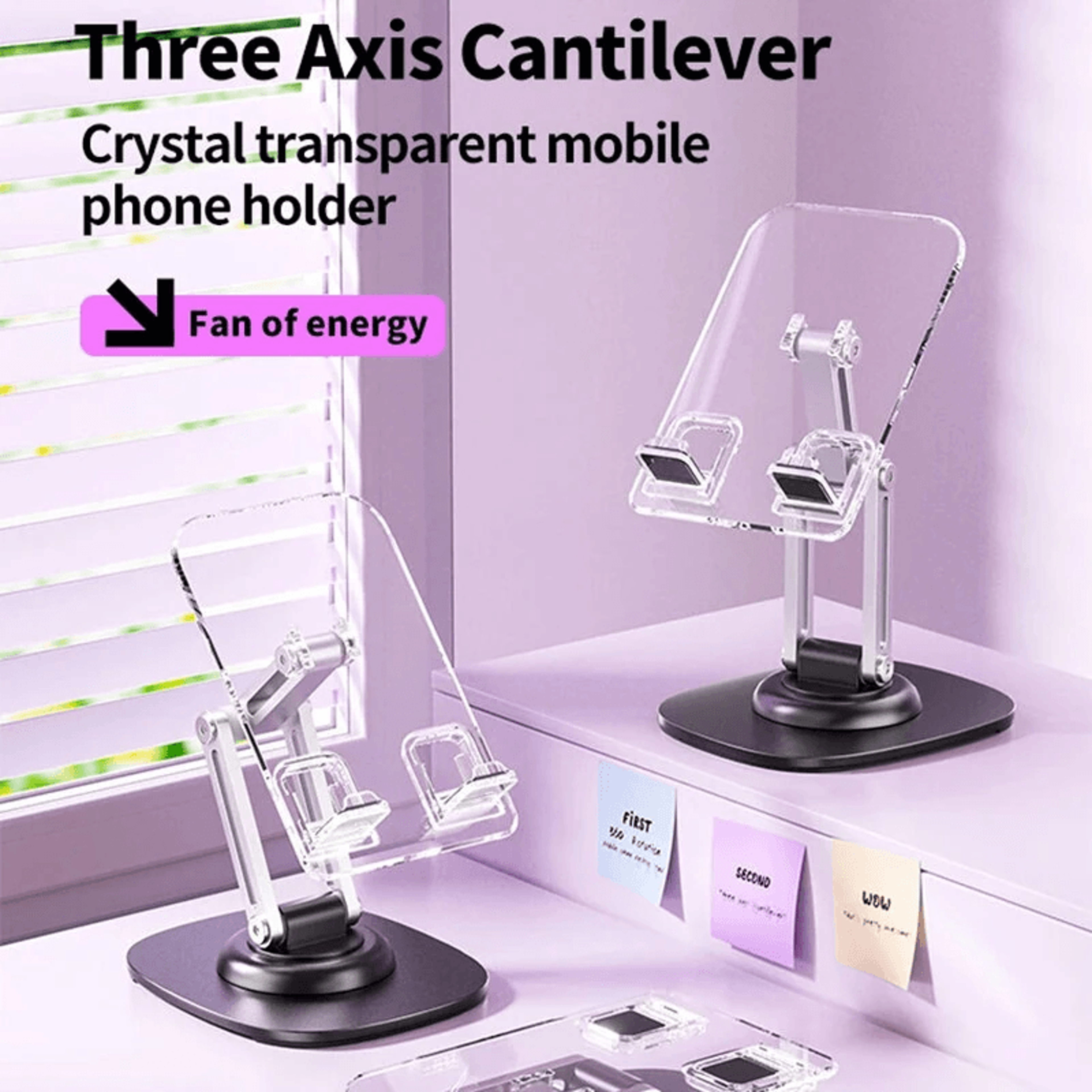 Foldable Desktop Phone Holder Stand With Adjustable Angle And Height 2