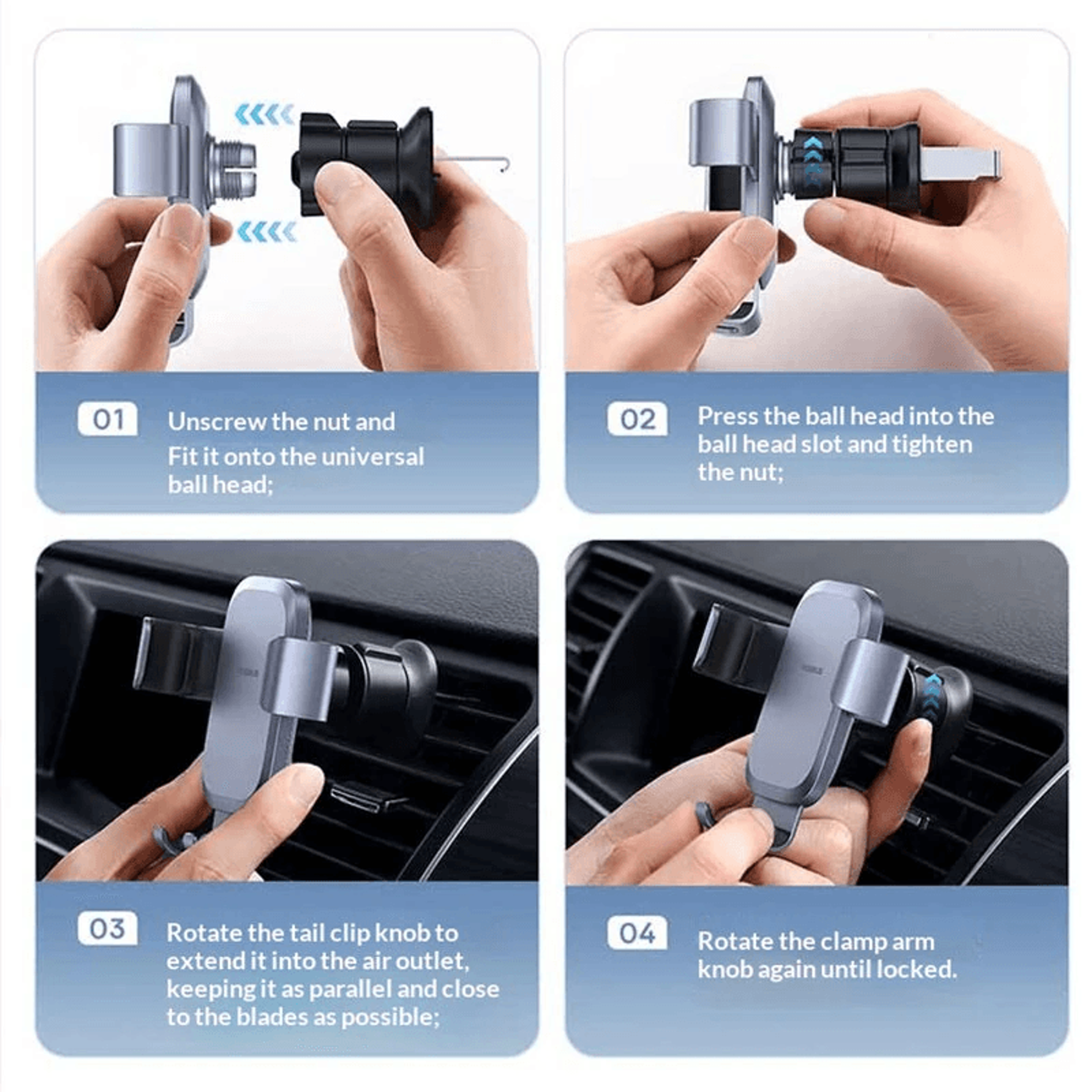 Gravity Car Mount Air Vent Phone Holder For Smartphones 4