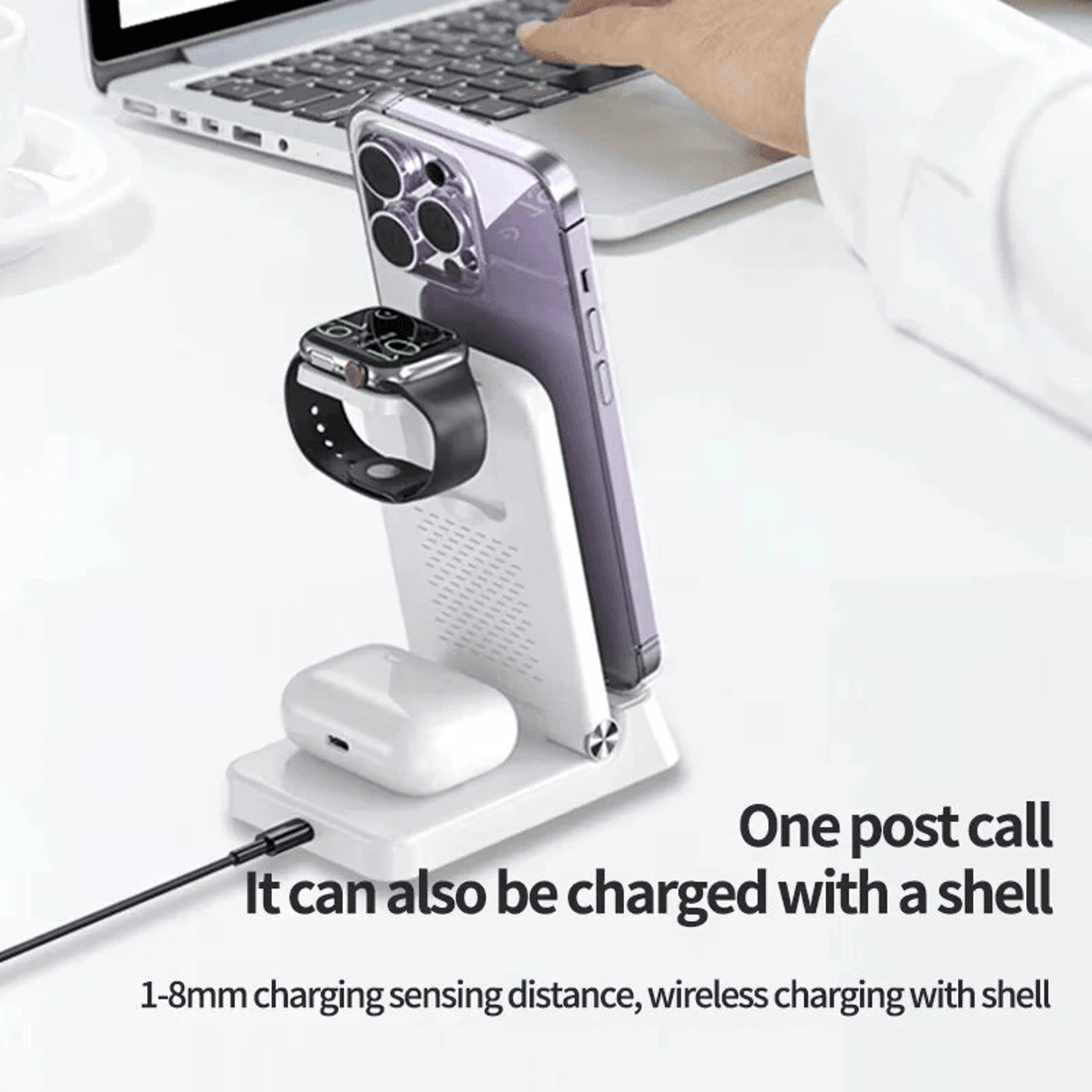 Foldable Wireless Charger Stand With Digital Clock 3