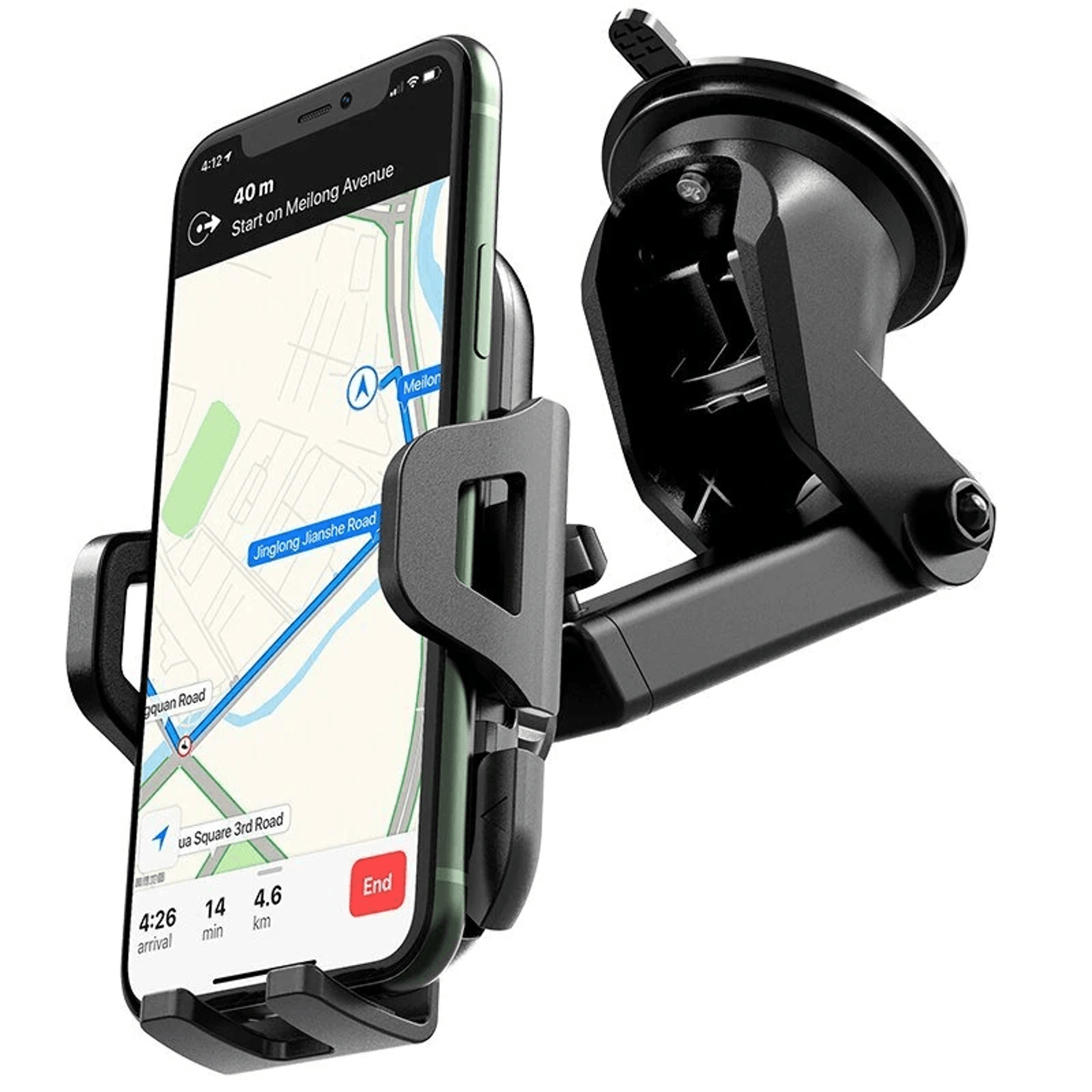 Universal Car Phone Holder Adjustable GPS Mount Stand Black 3