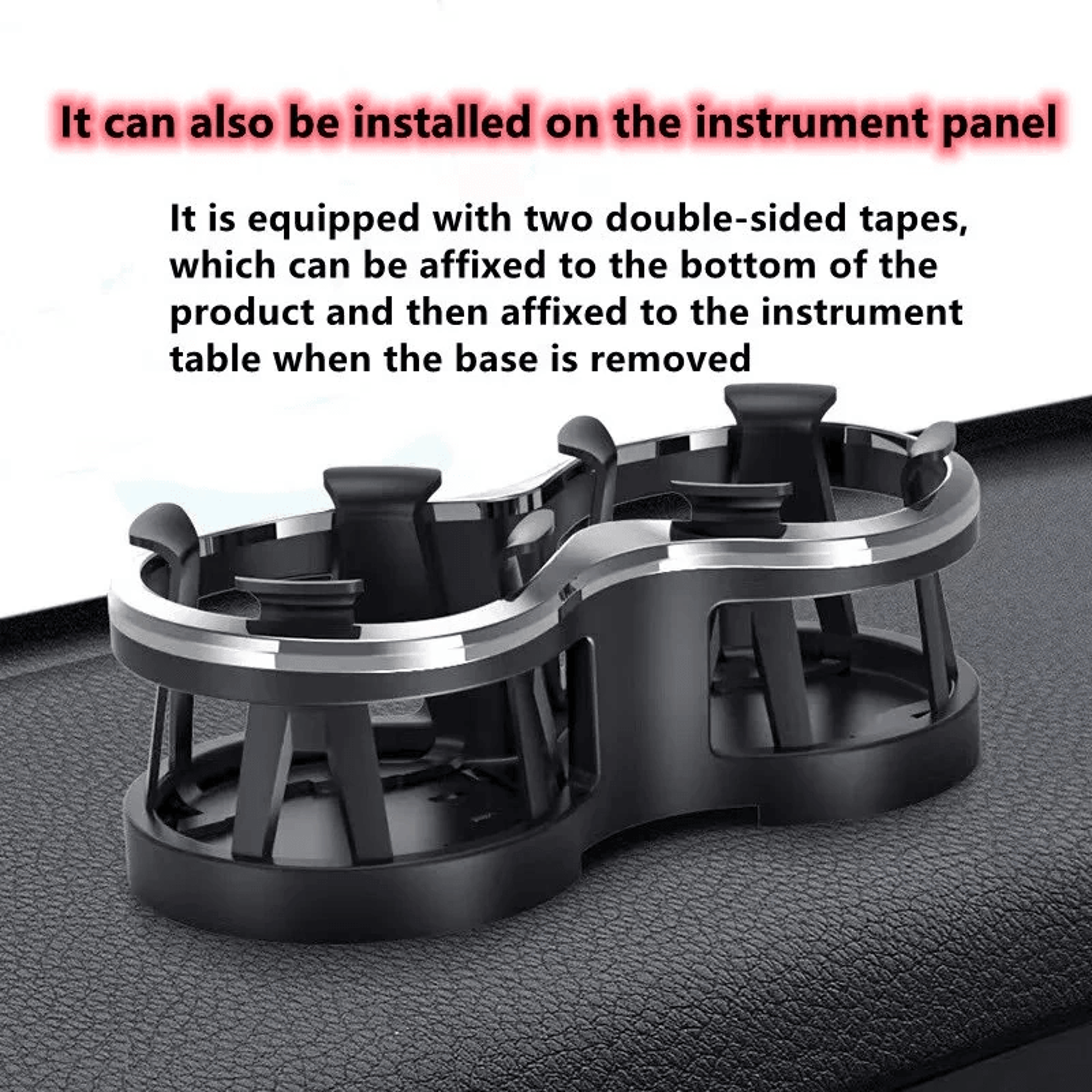 Black Multi Functional Car Double Cup Holder Stand 2