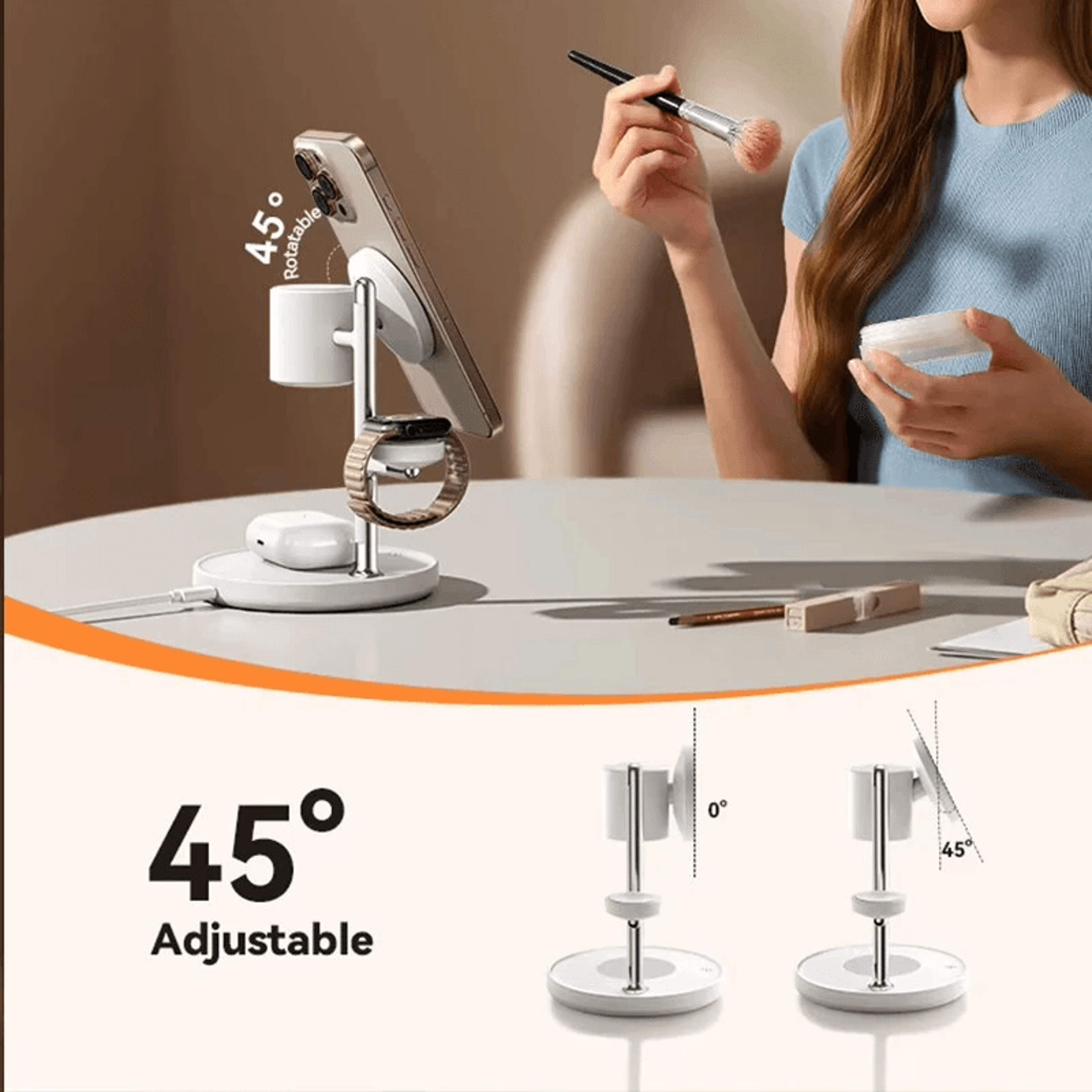 Magnetic Wireless Charger Stand With Touch Control Night Lamp 3