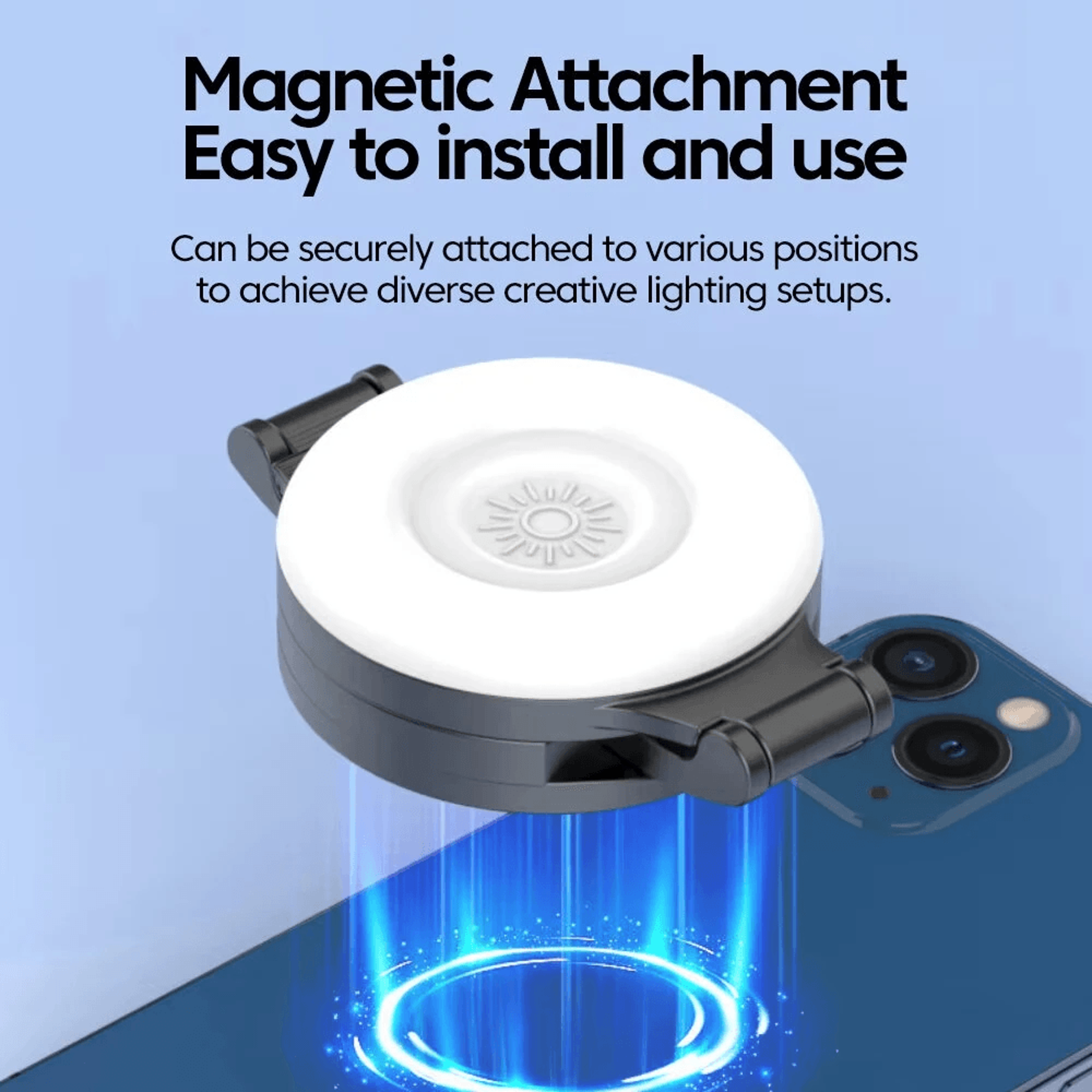 Foldable Magnetic Phone Light With Stand And Double Sided Mirror 4