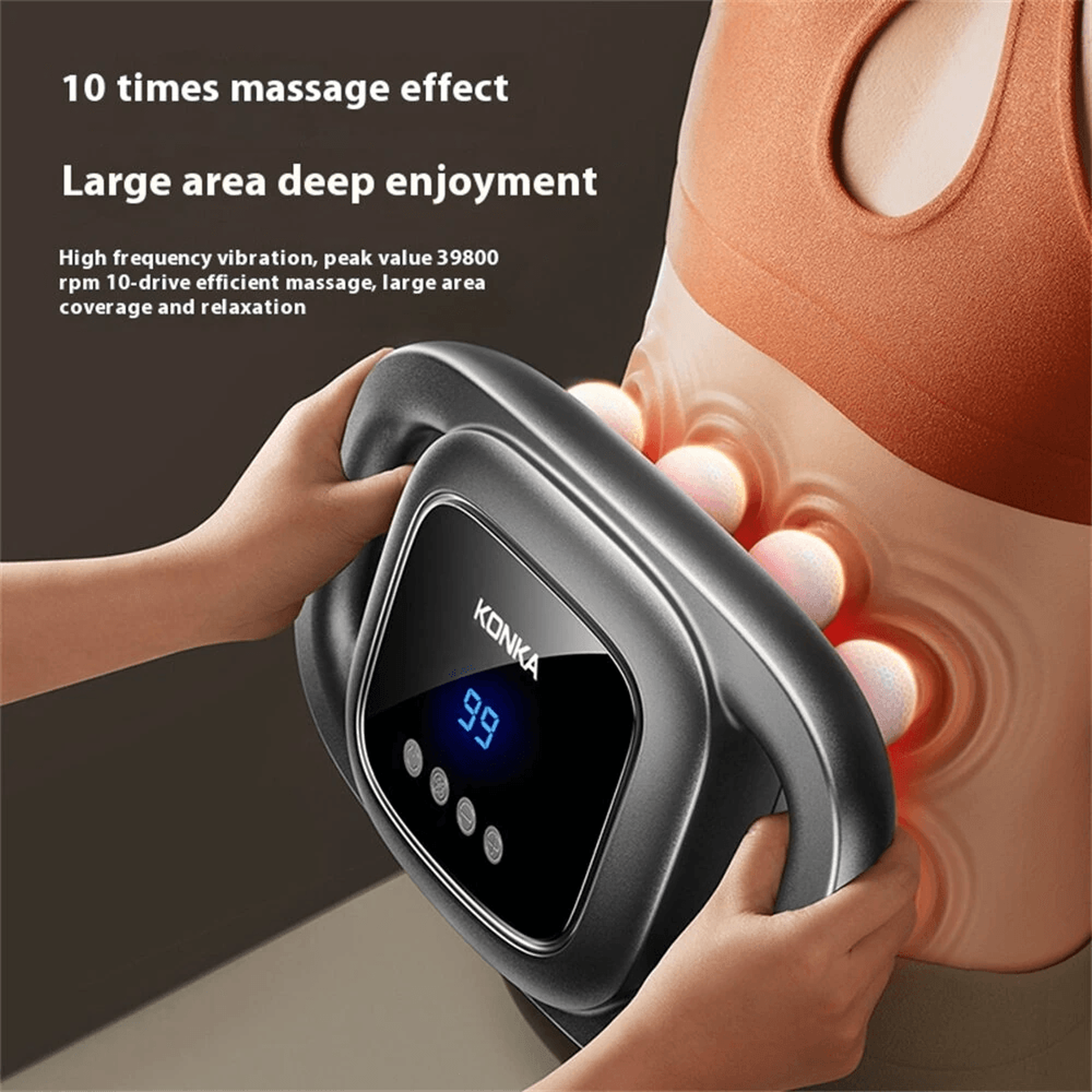 Professional Deep Tissue Massage Gun With Speeds And Red Light Therapy Black 8
