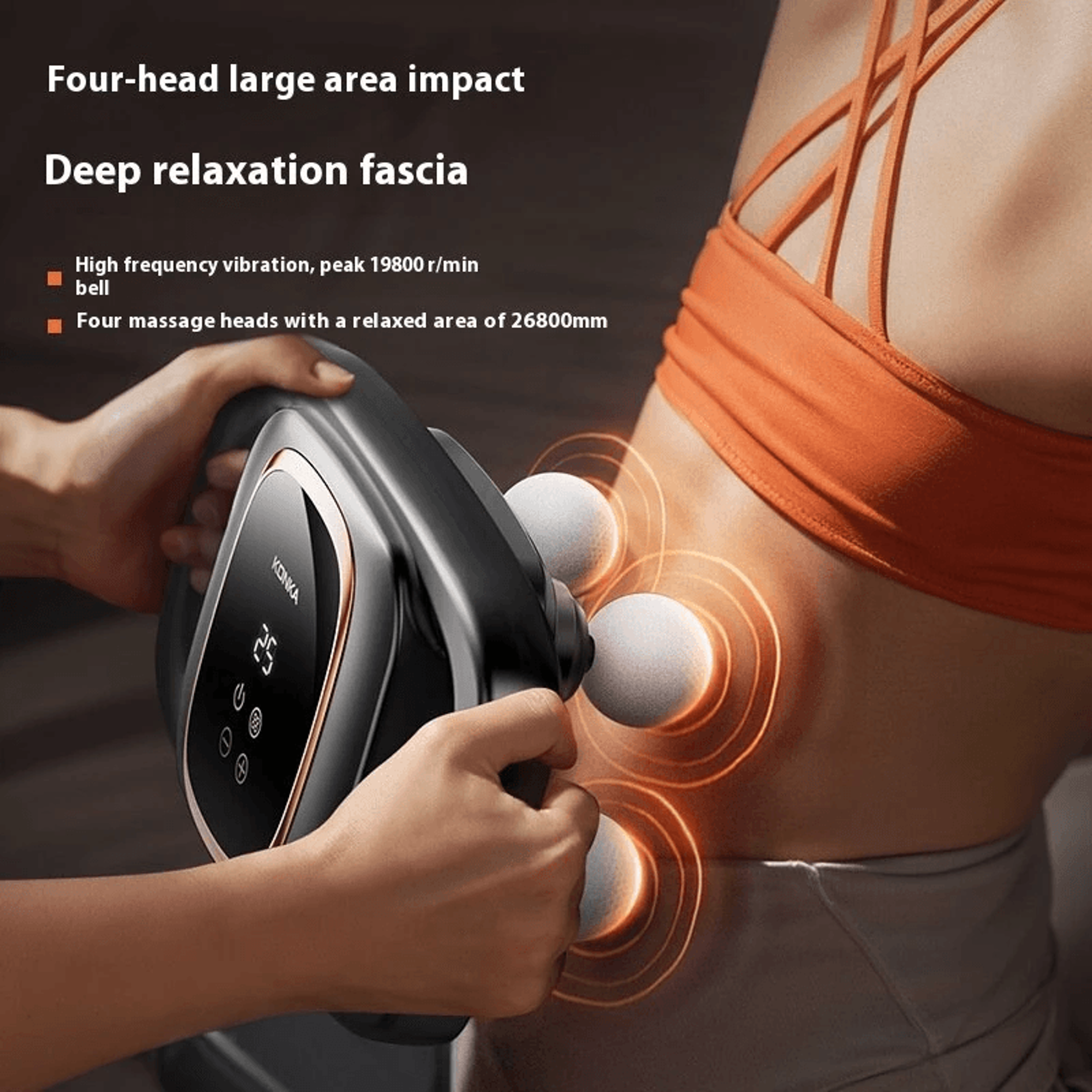 High Frequency Muscle Relaxation Massager With Adjustable Speeds And Multiple Attachment Heads 3