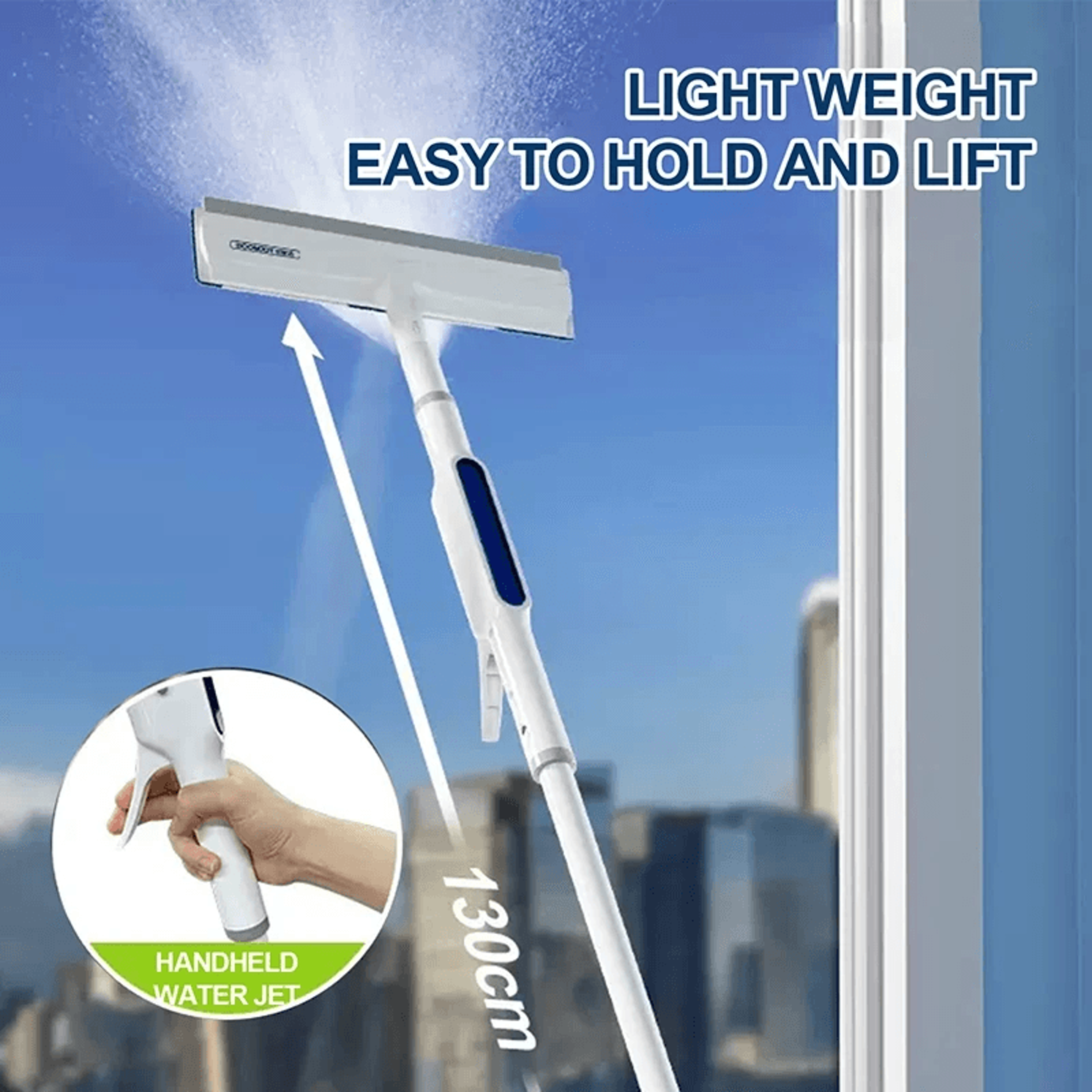 Spray Window Cleaner Squeegee With Long Pole 3