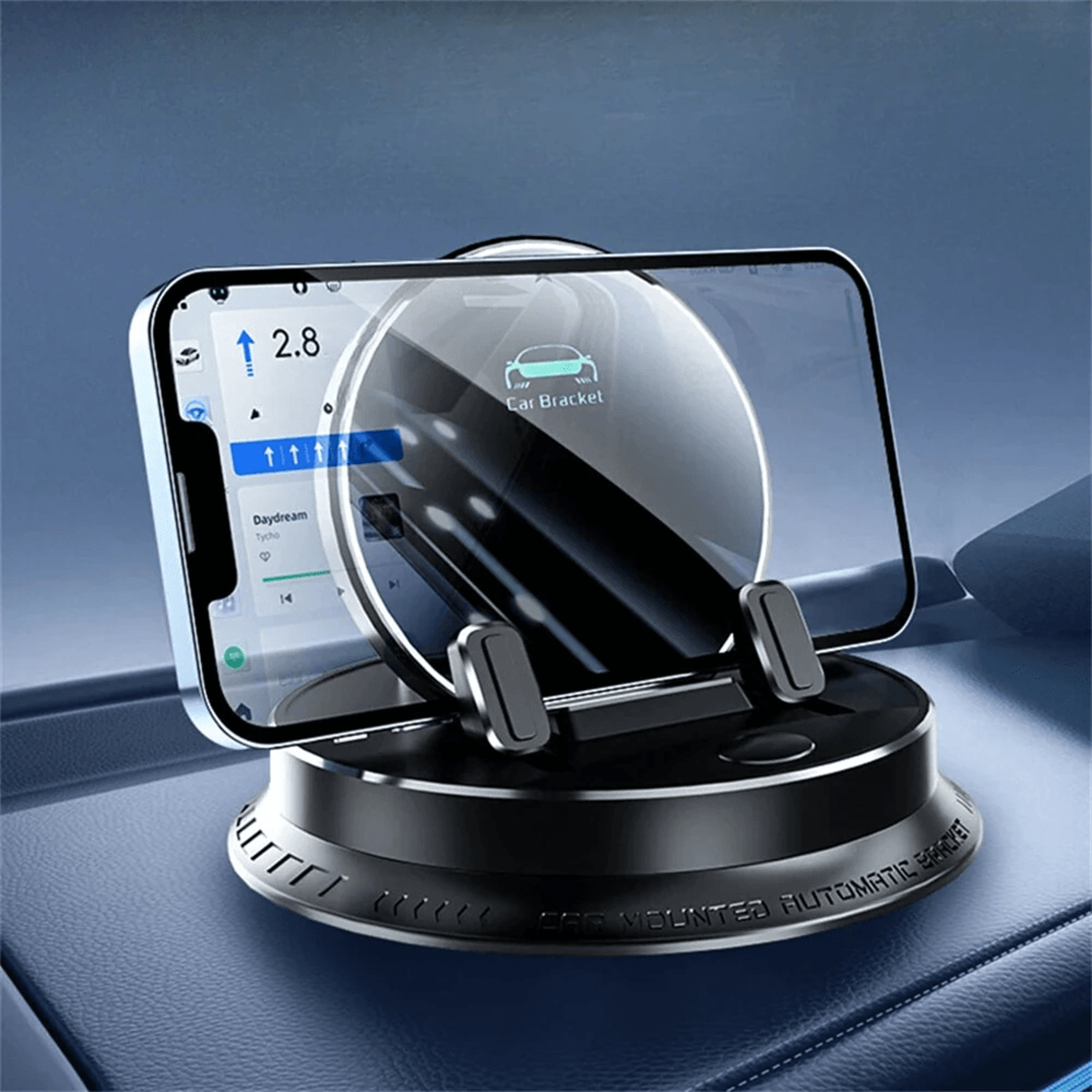 Wireless Charging Dashboard Phone Holder With Auto Lock And Rotation 6
