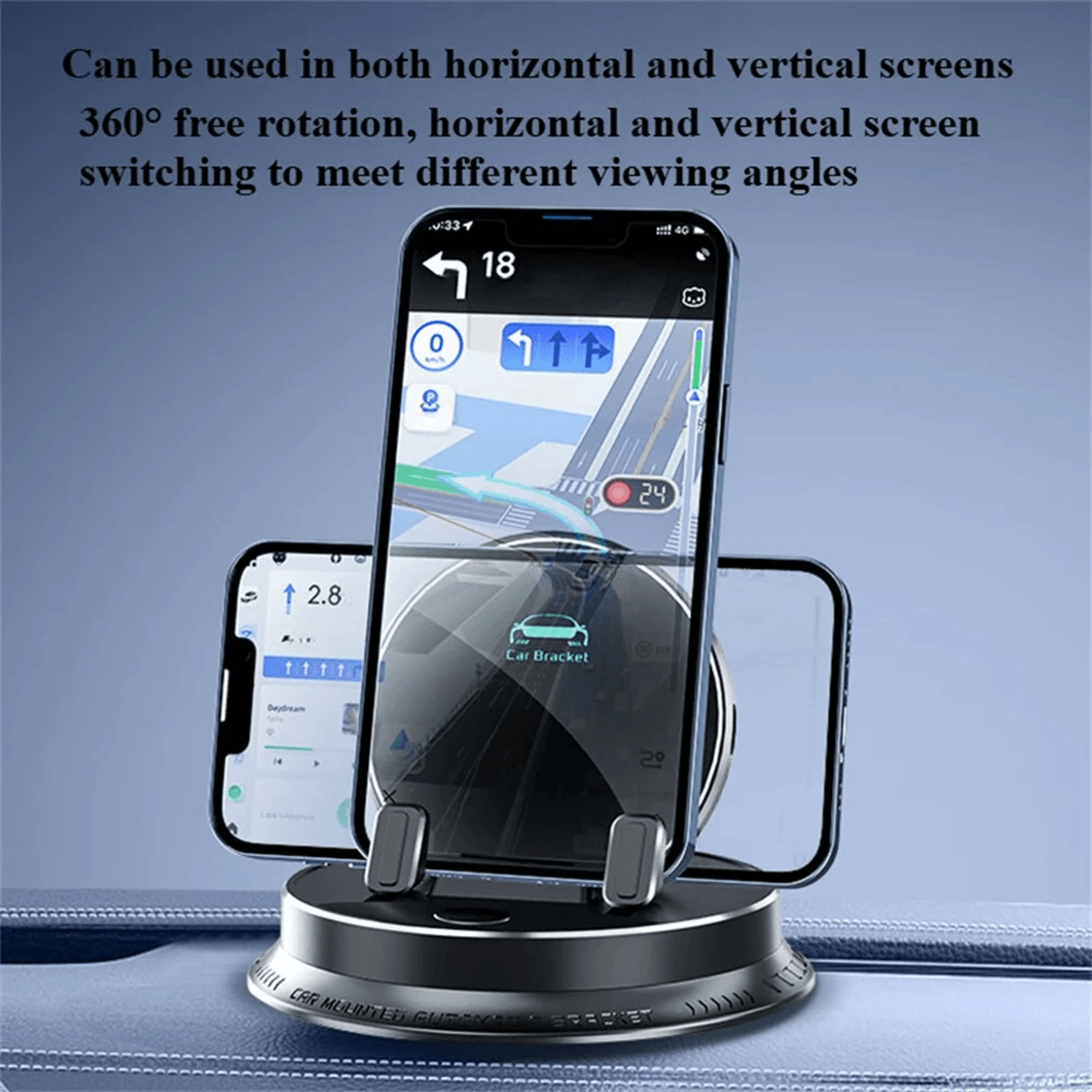 Wireless Charging Dashboard Phone Holder With Auto Lock And Rotation 5