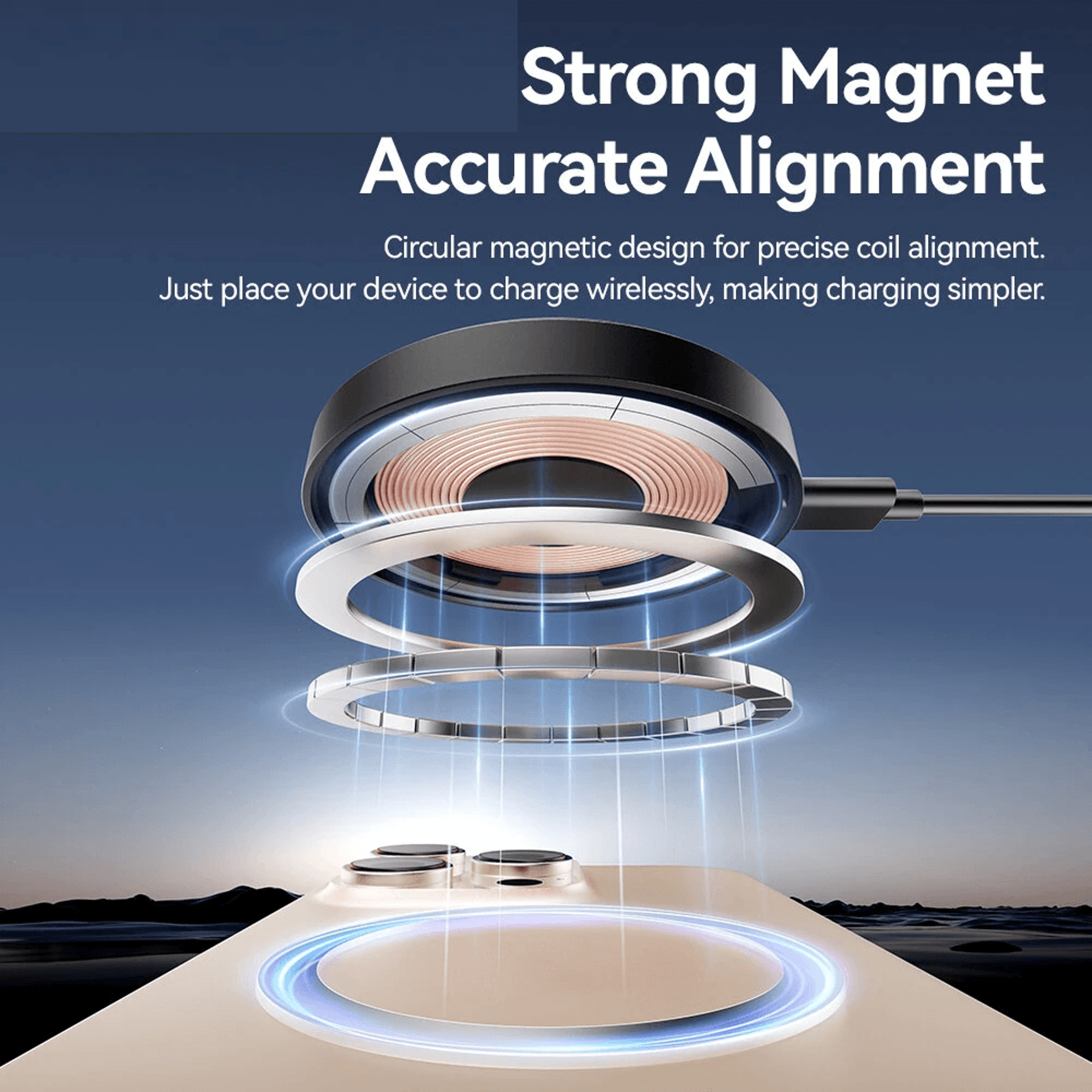 Magnetic Wireless Charger With Rotating Stand And USB C Input 3