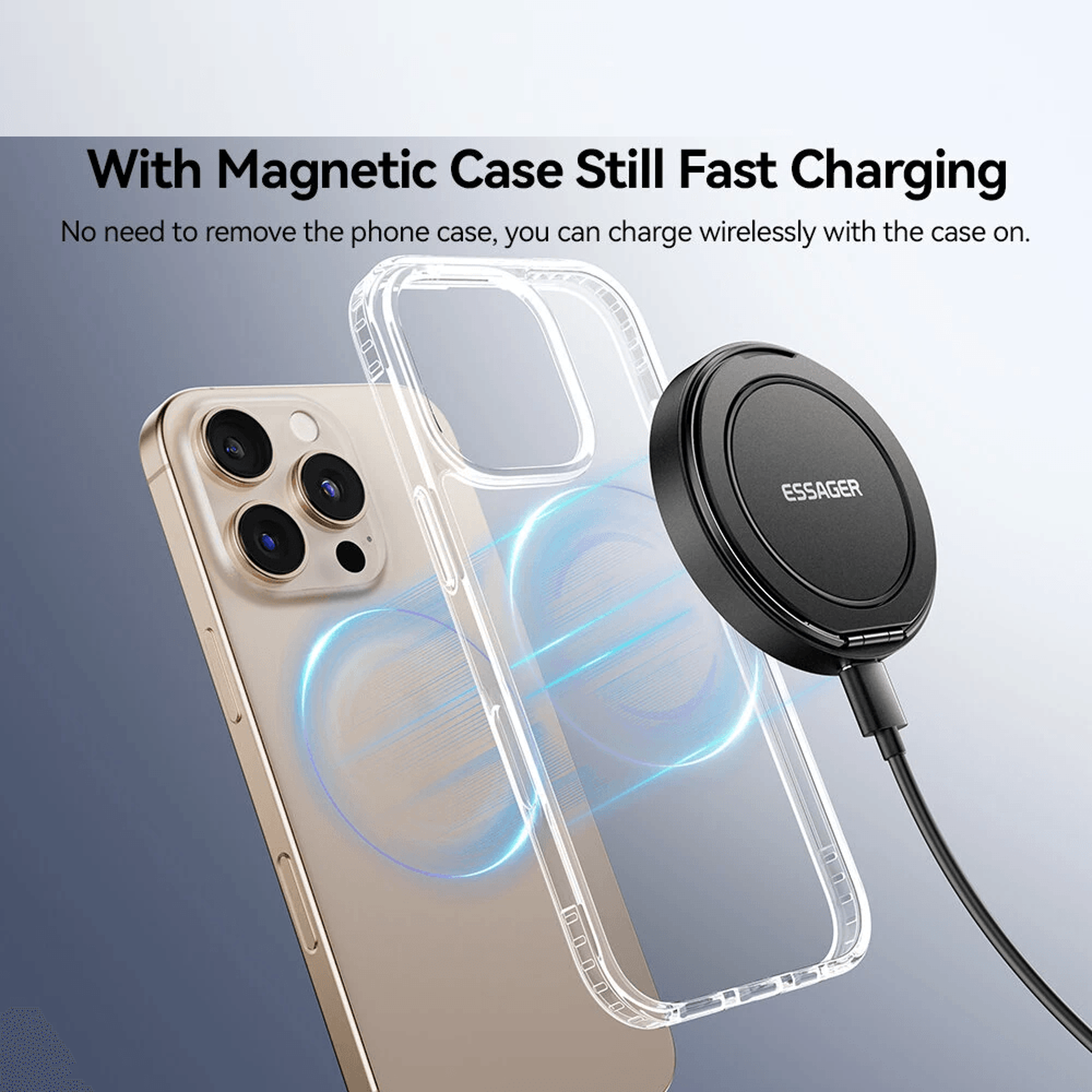 Magnetic Wireless Charger With Rotating Stand And USB C Input 4