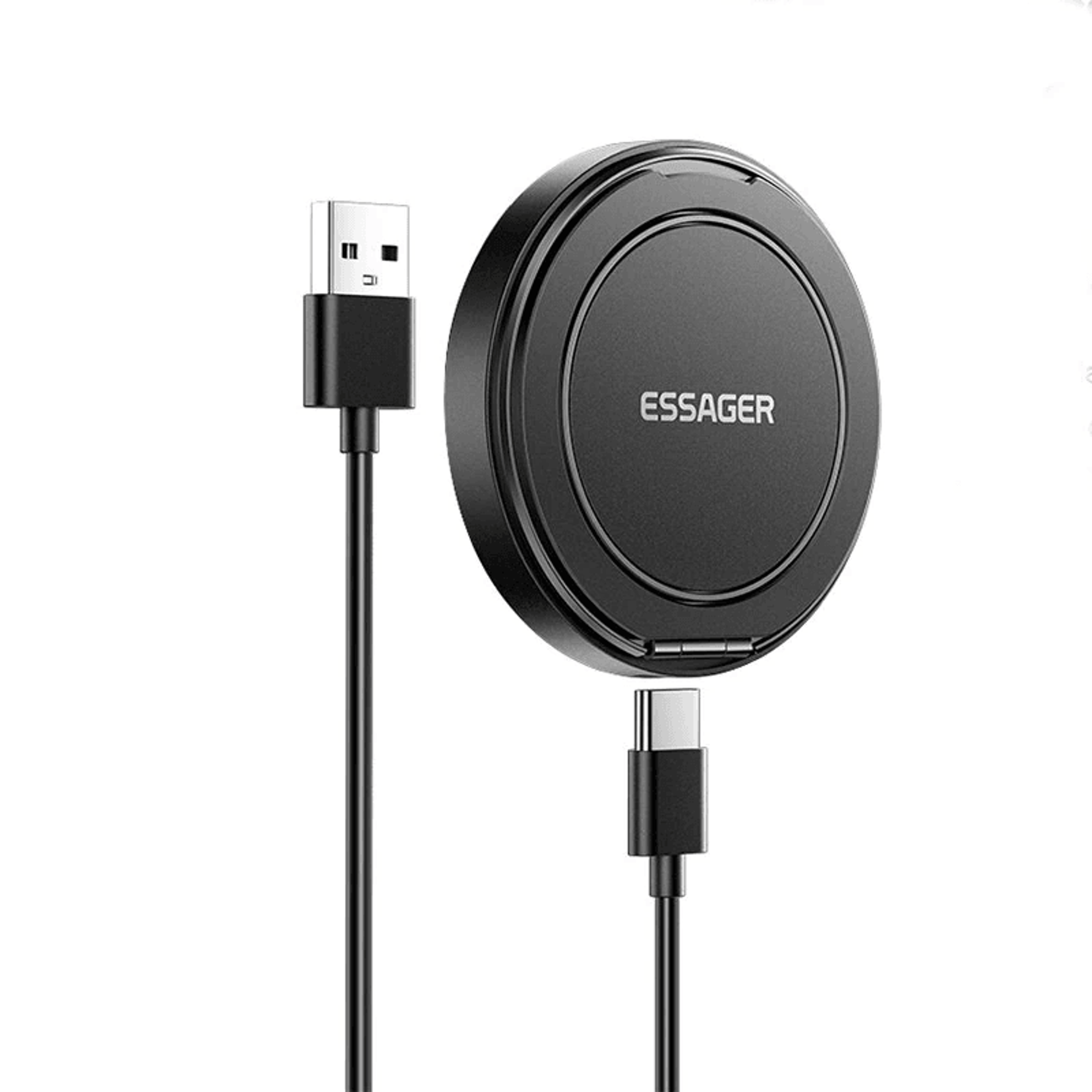 Magnetic Wireless Charger With Rotating Stand And USB C Input 0