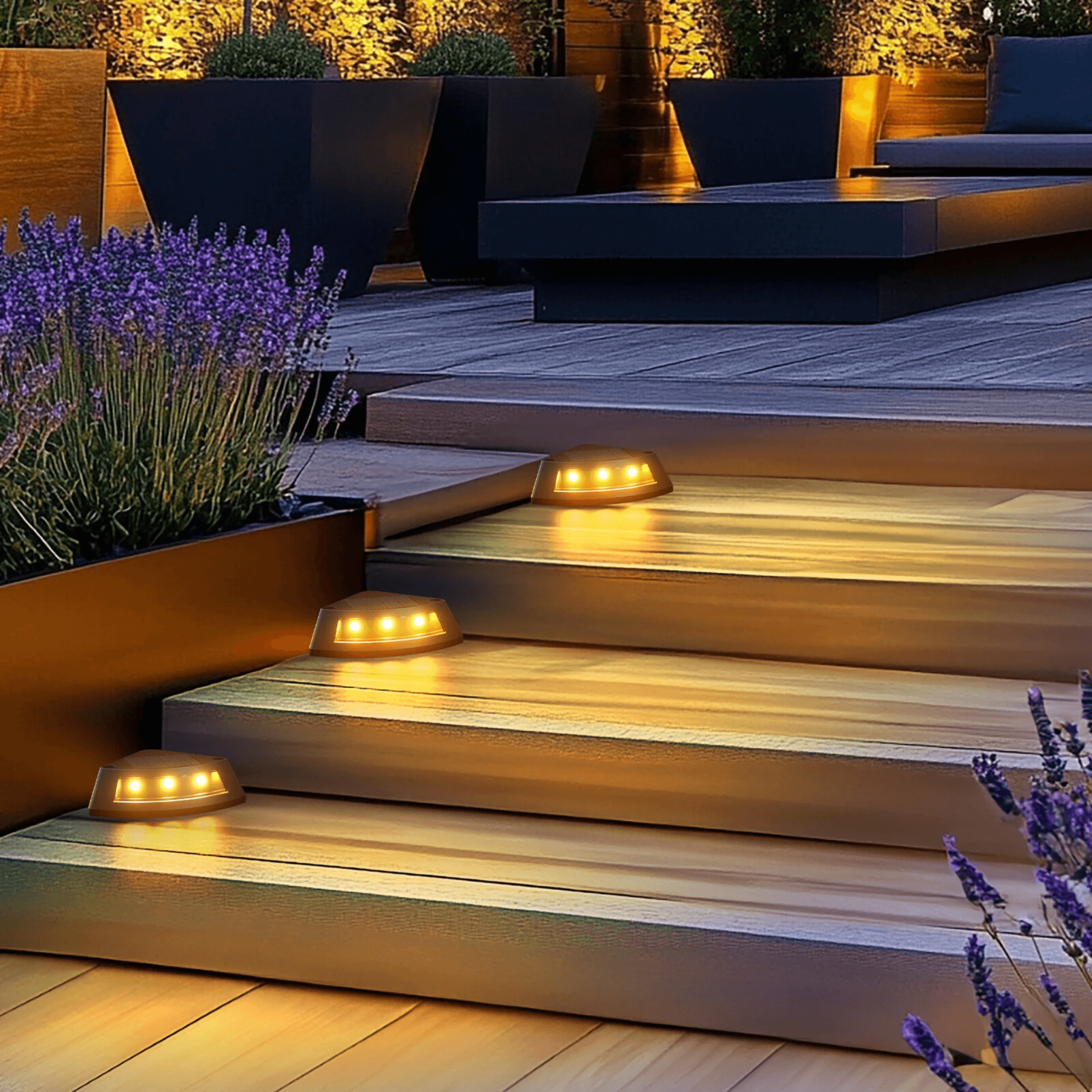 Outdoor Solar Step Lights With Automatic Night Lighting 2