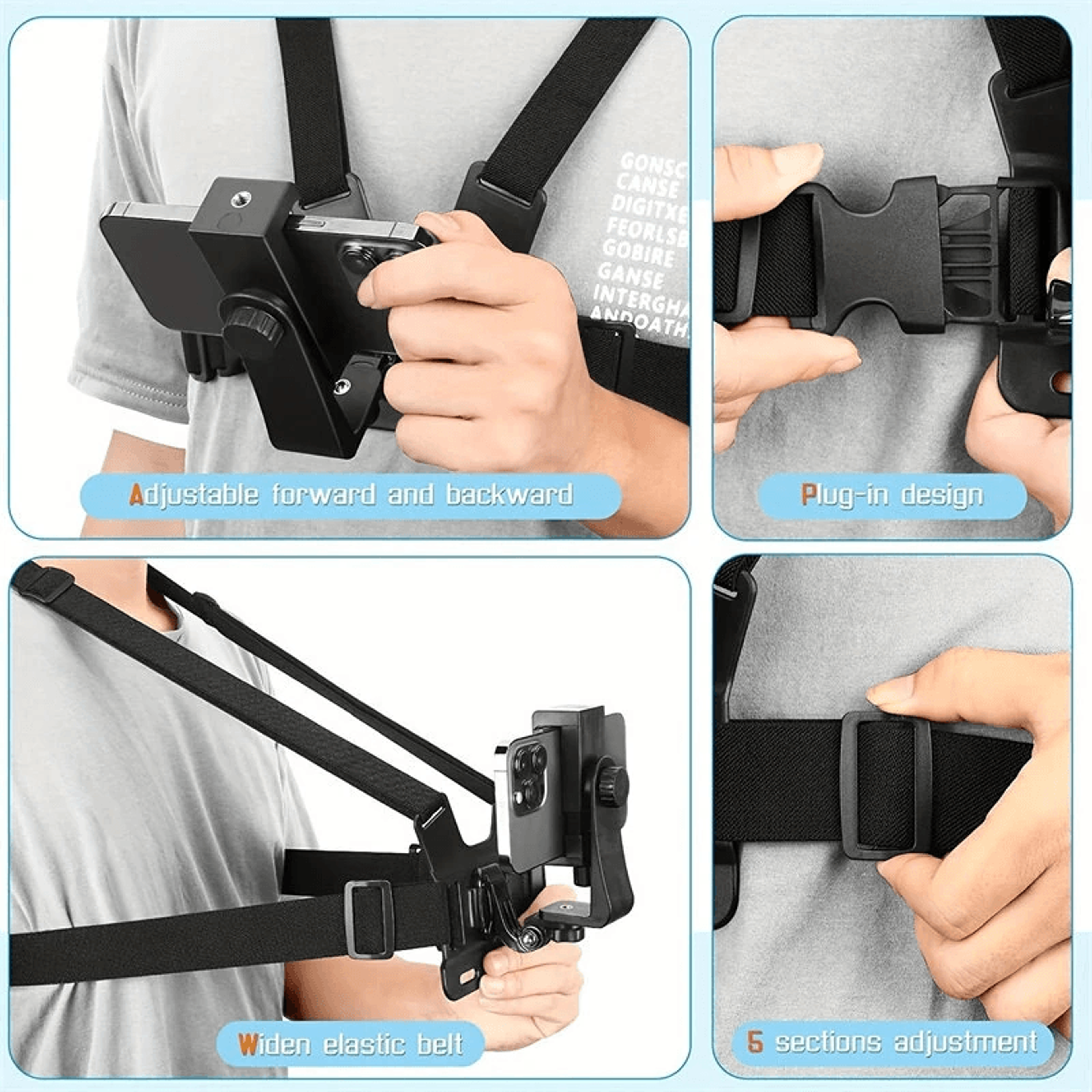 First Person Chest Mount Phone And Sports Camera Holder For Cycling Hiking And Live Streaming 5