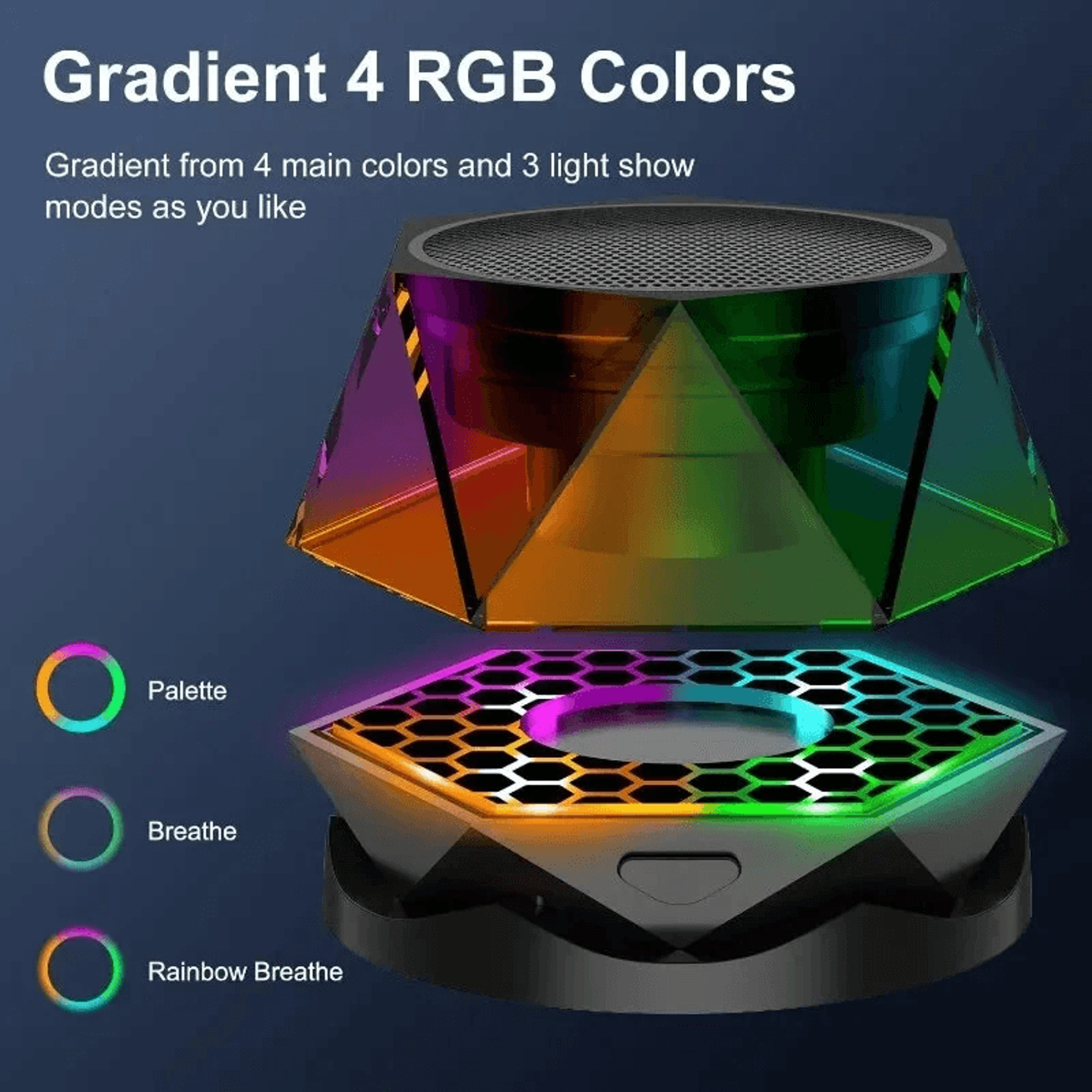Mini Magnetic Bluetooth Speaker With RGB Light TWS Stereo And Hands Free Calling 5