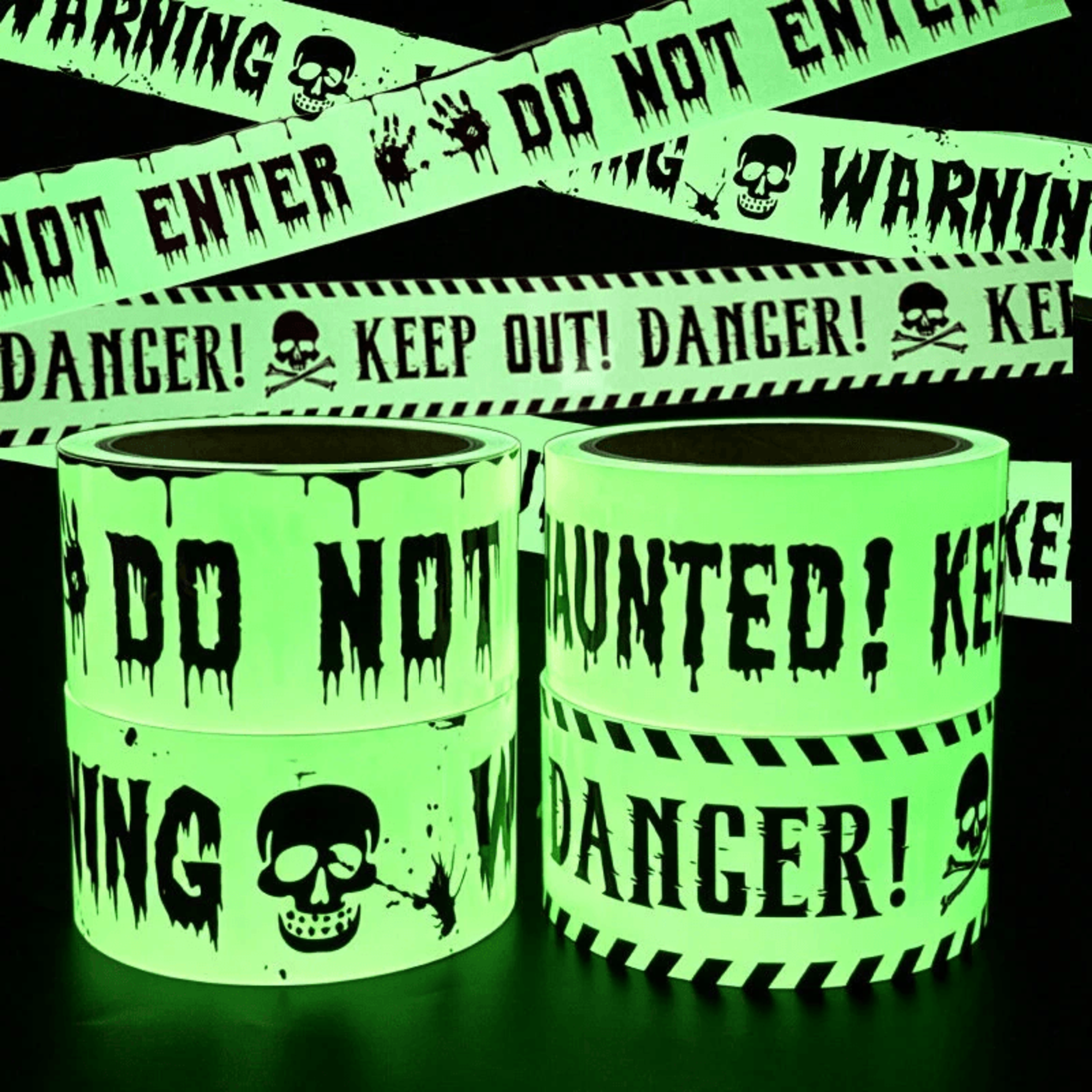 Glow In The Dark Halloween Warning Tape PVC Caution Decoration 1