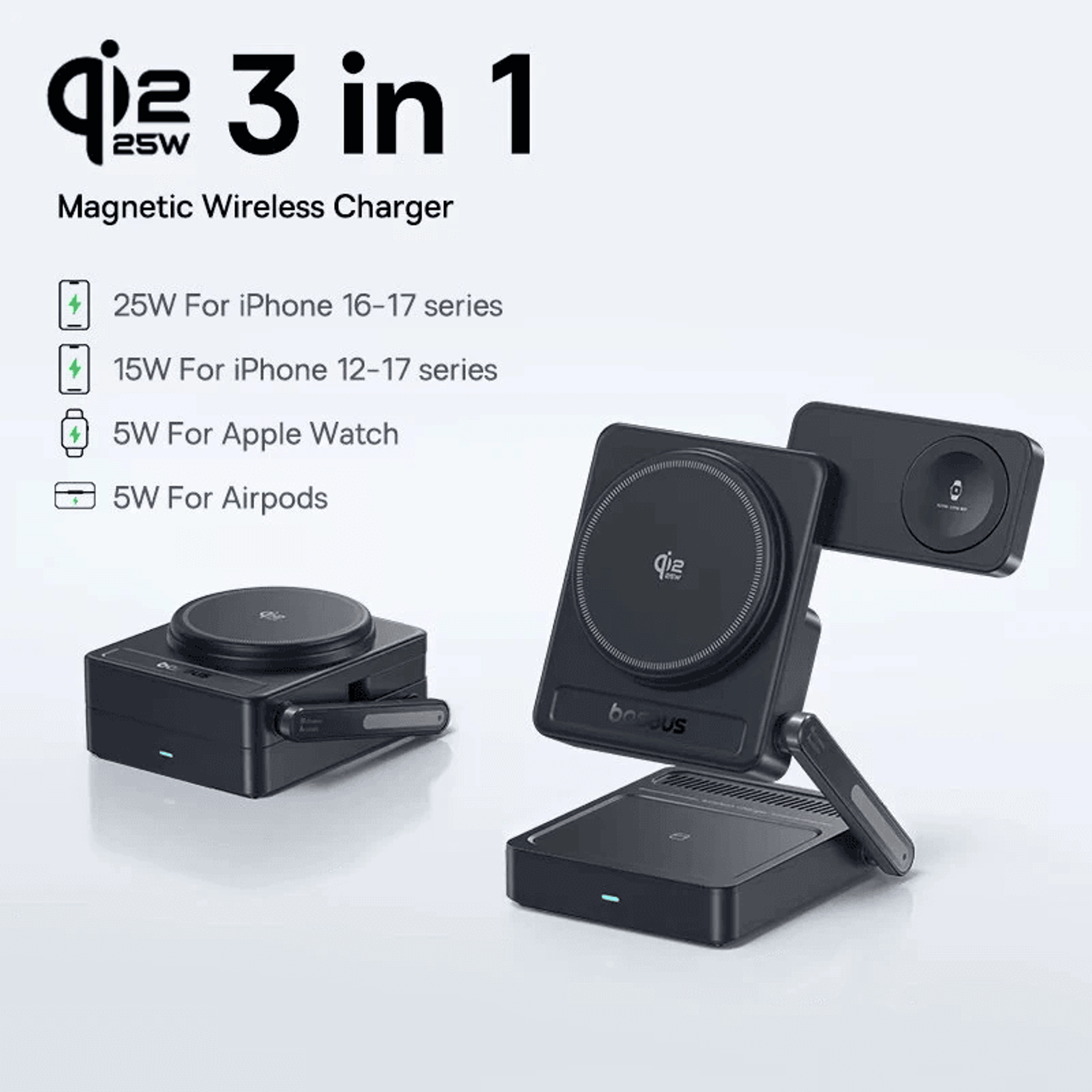 Magnetic Wireless Charger Stand Foldable Charging Station 1