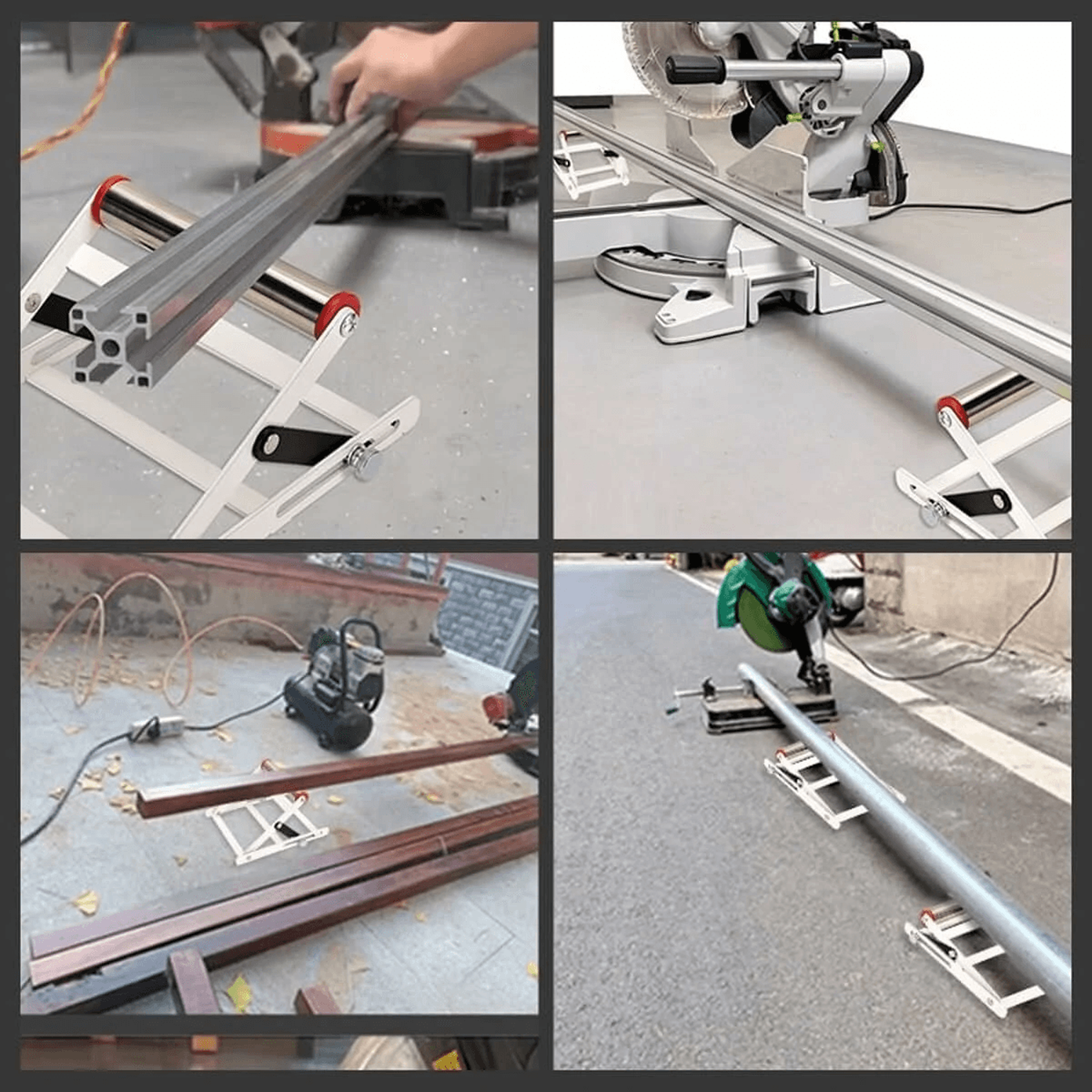 Adjustable Cutting Machine Support Stand With Foldable Wheel Support 2