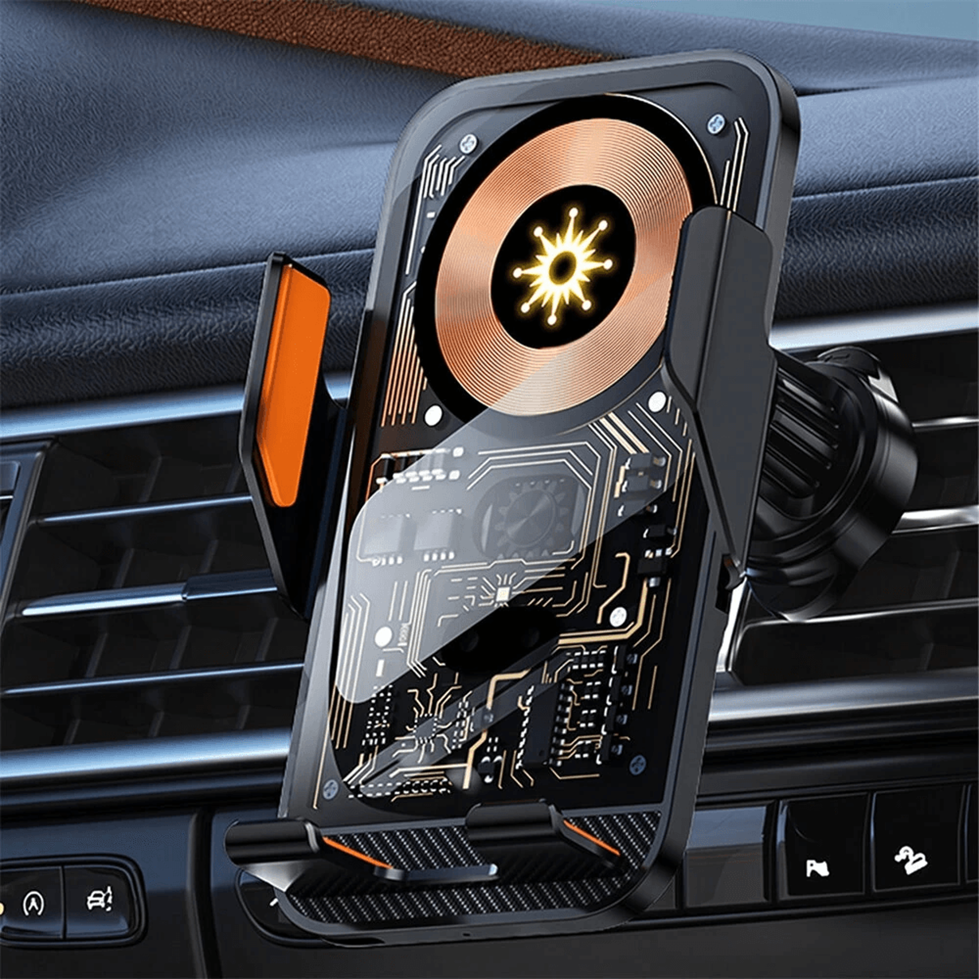Wireless Car Charger With Automatic Clamp And Air Vent Mount 6