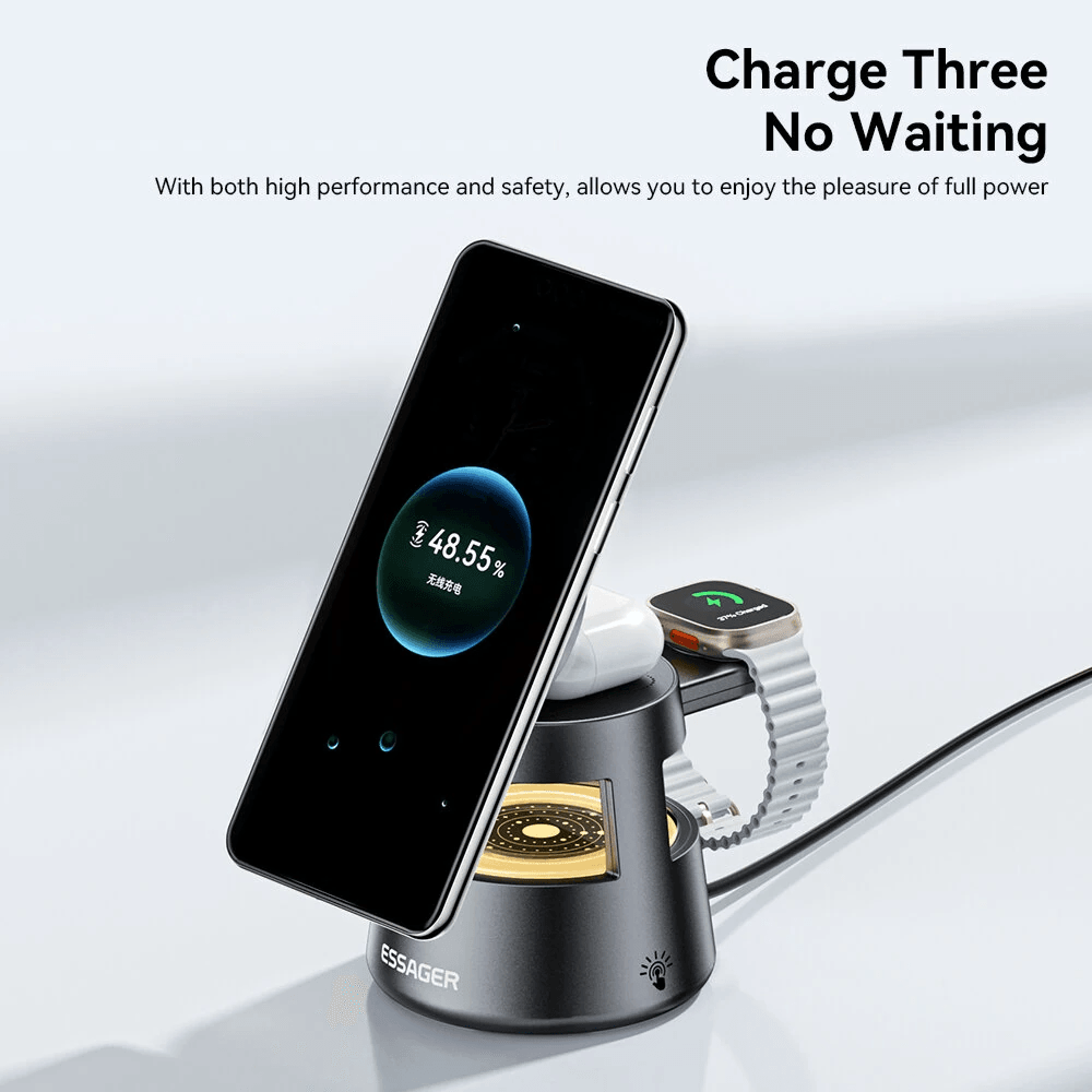 Magnetic Wireless Charging Station With Adjustable Night Light 6