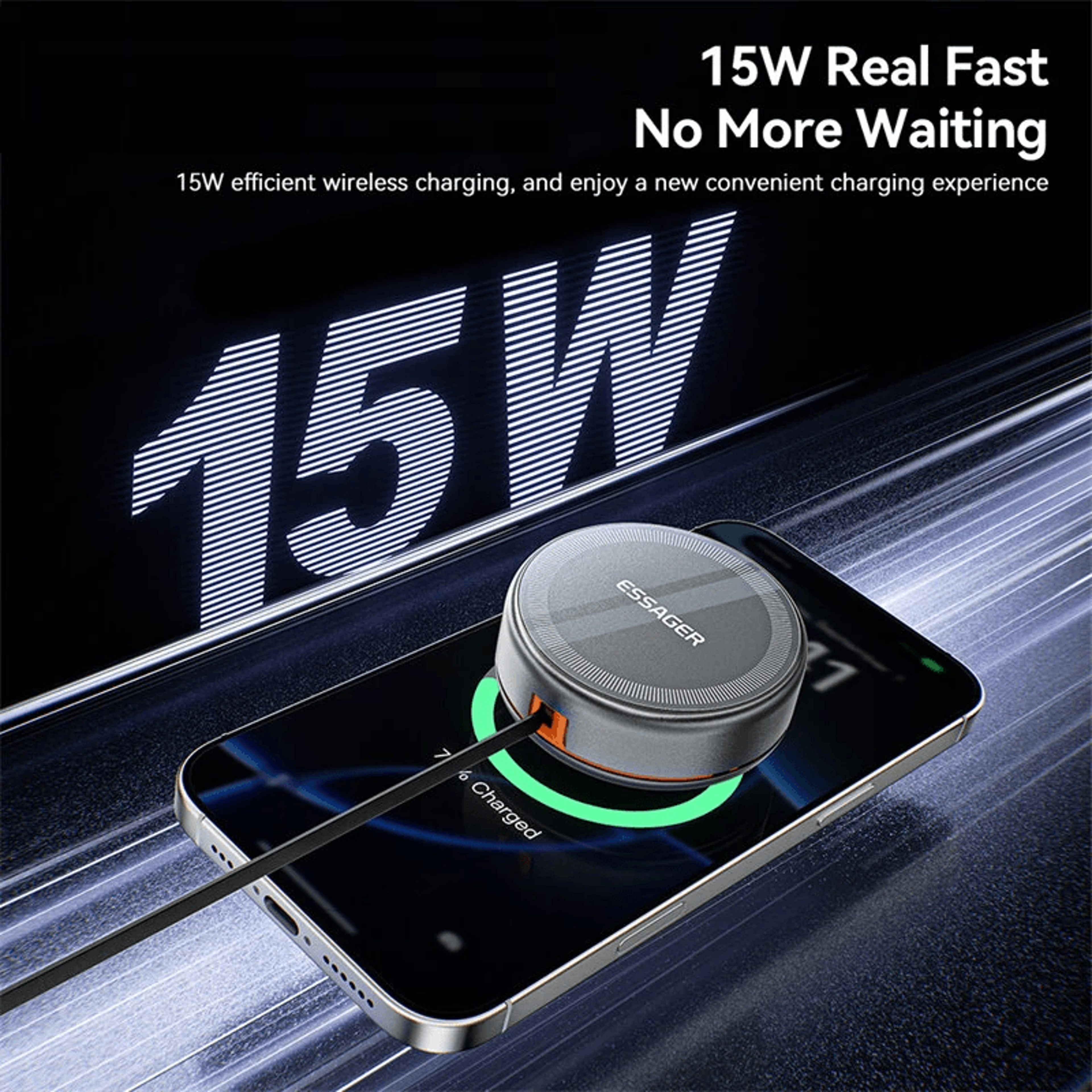 Wireless Charging Stand With Retractable Cable 5