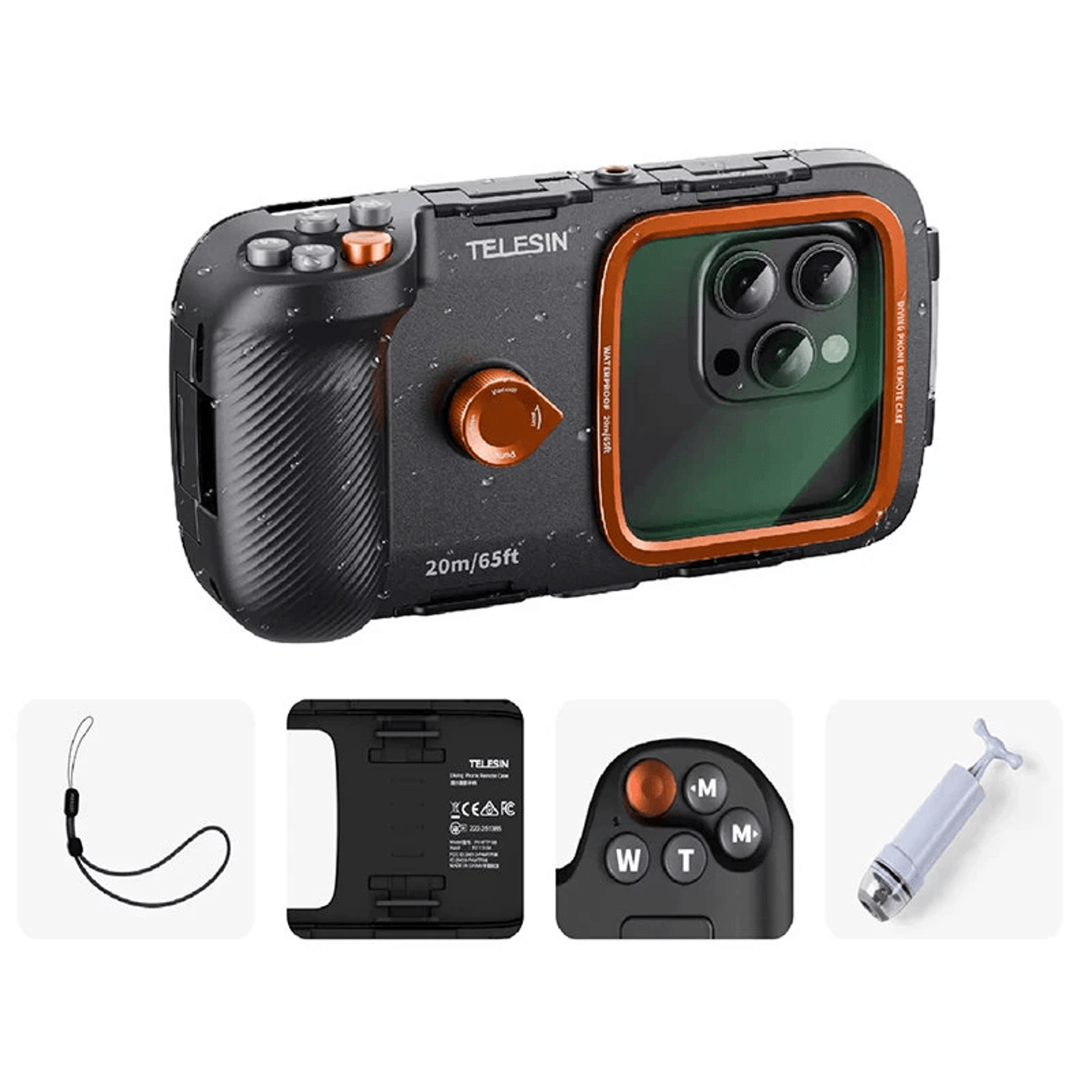 Waterproof Phone Diving Case With Camera Grip Bluetooth Control And Anti Fog Vacuum System 0