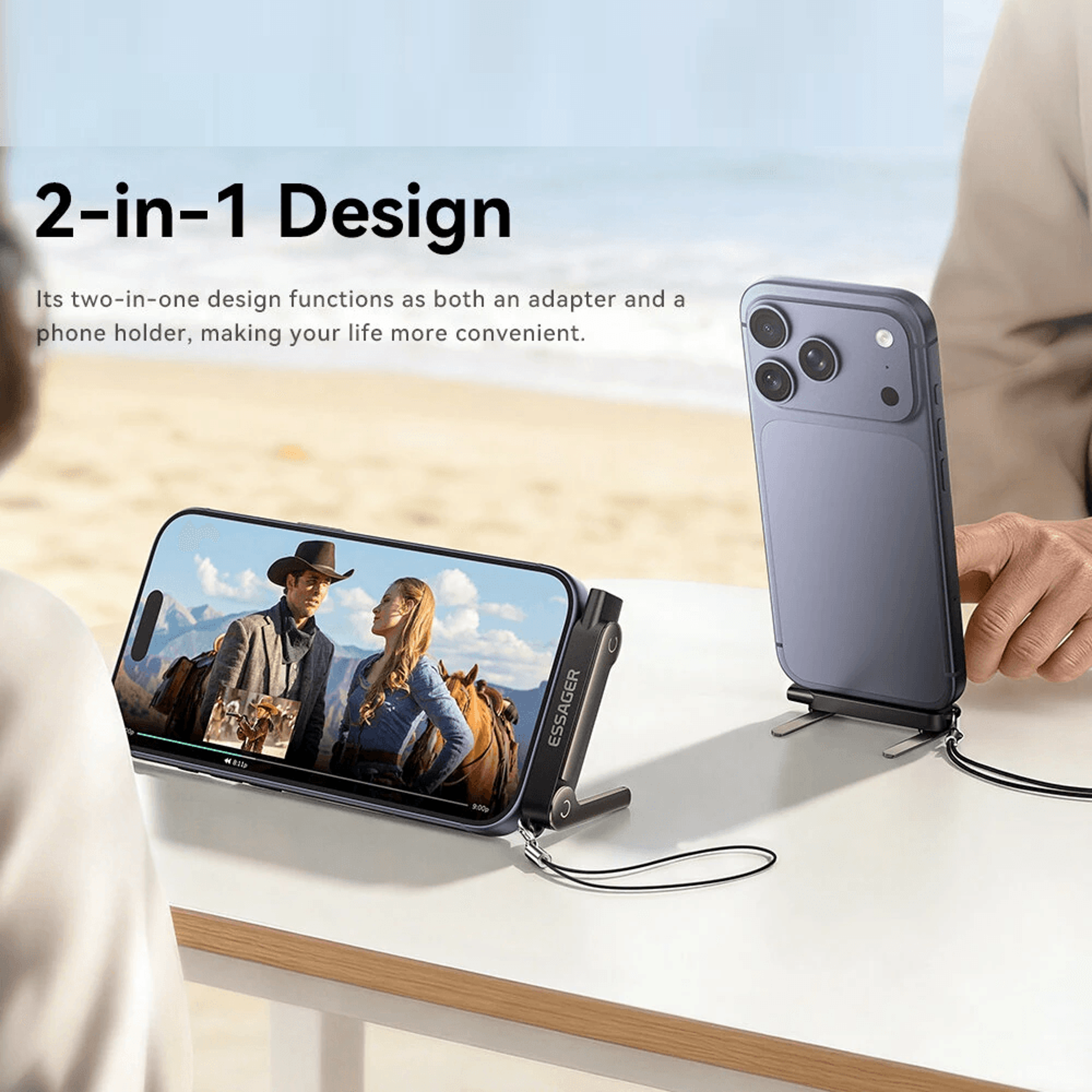 USB C L Shape Phone Stand Adapter With Data Transfer 5