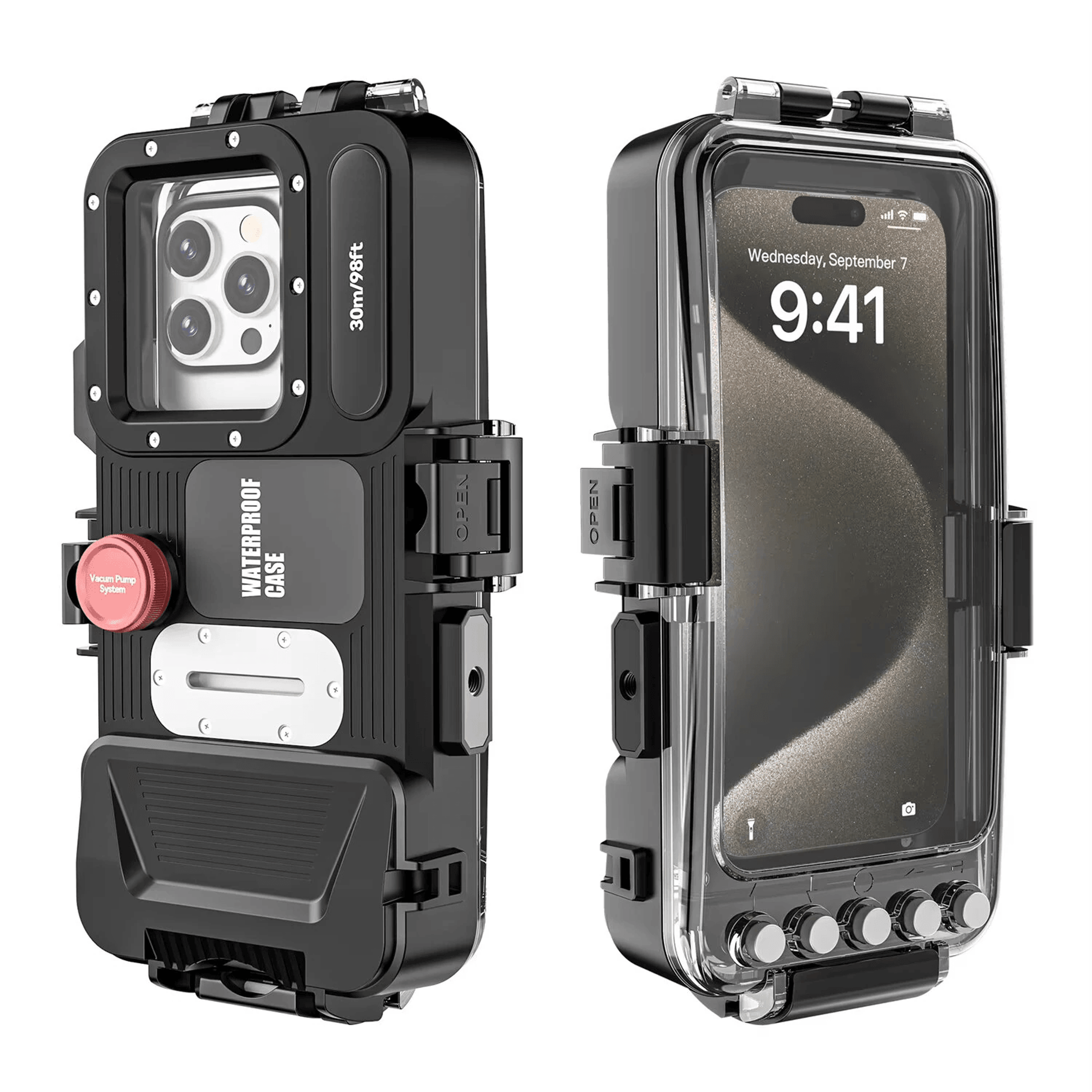Waterproof Diving Phone Case With Physical Camera Buttons And Vacuum Pump 0