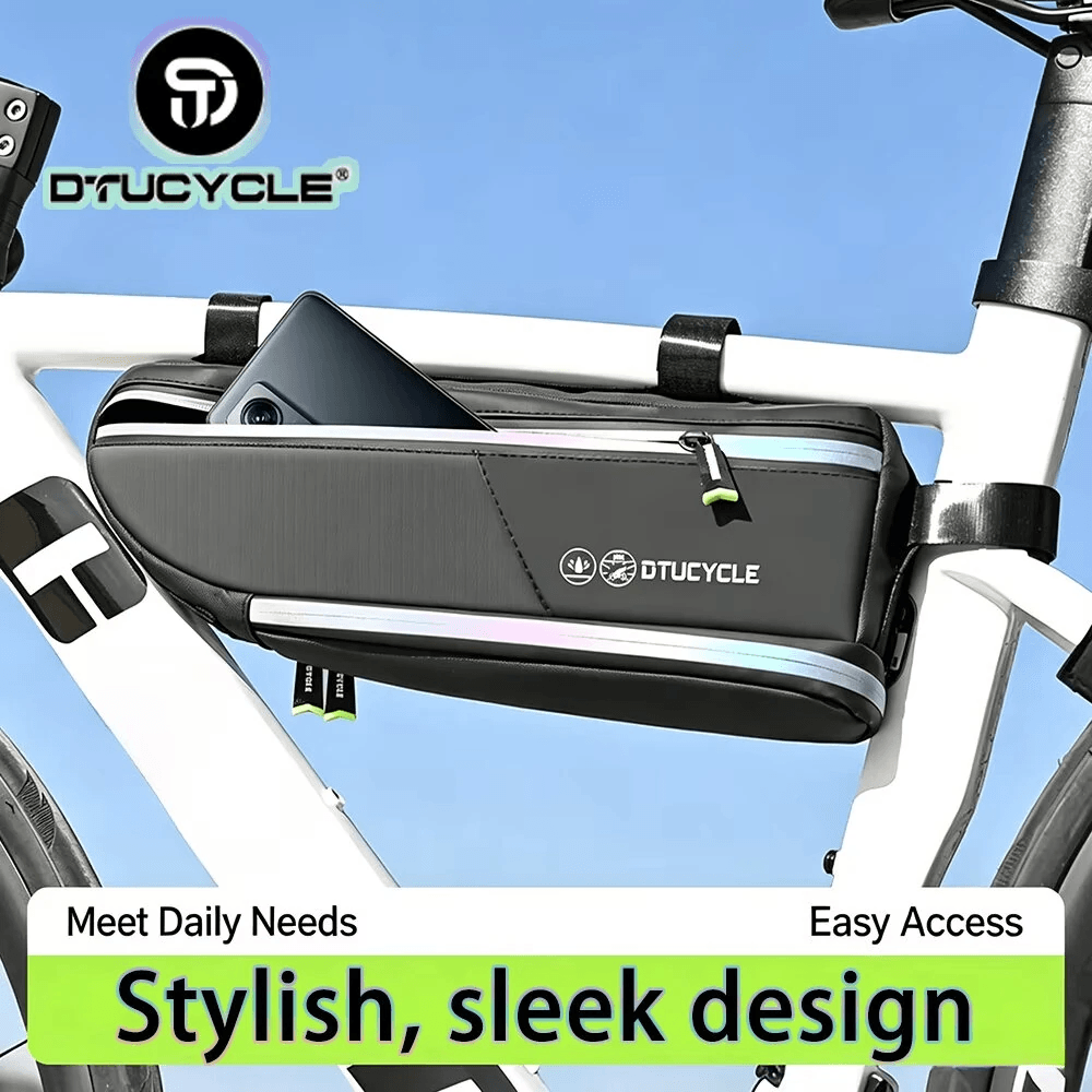 Expandable Waterproof Bicycle Frame Bag With Reflective Strip 4