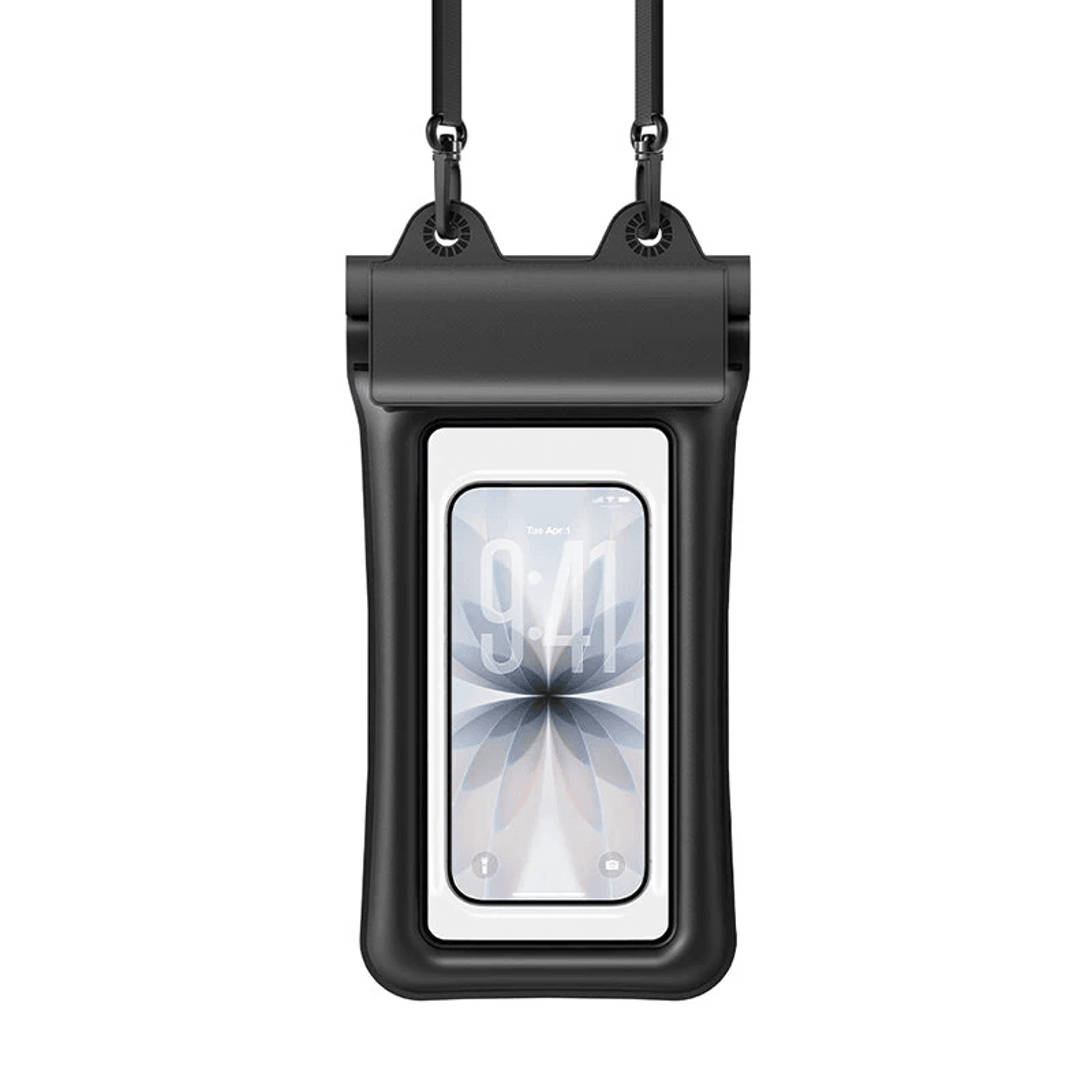 waterproof phone pouch with floating design and touchscreen access