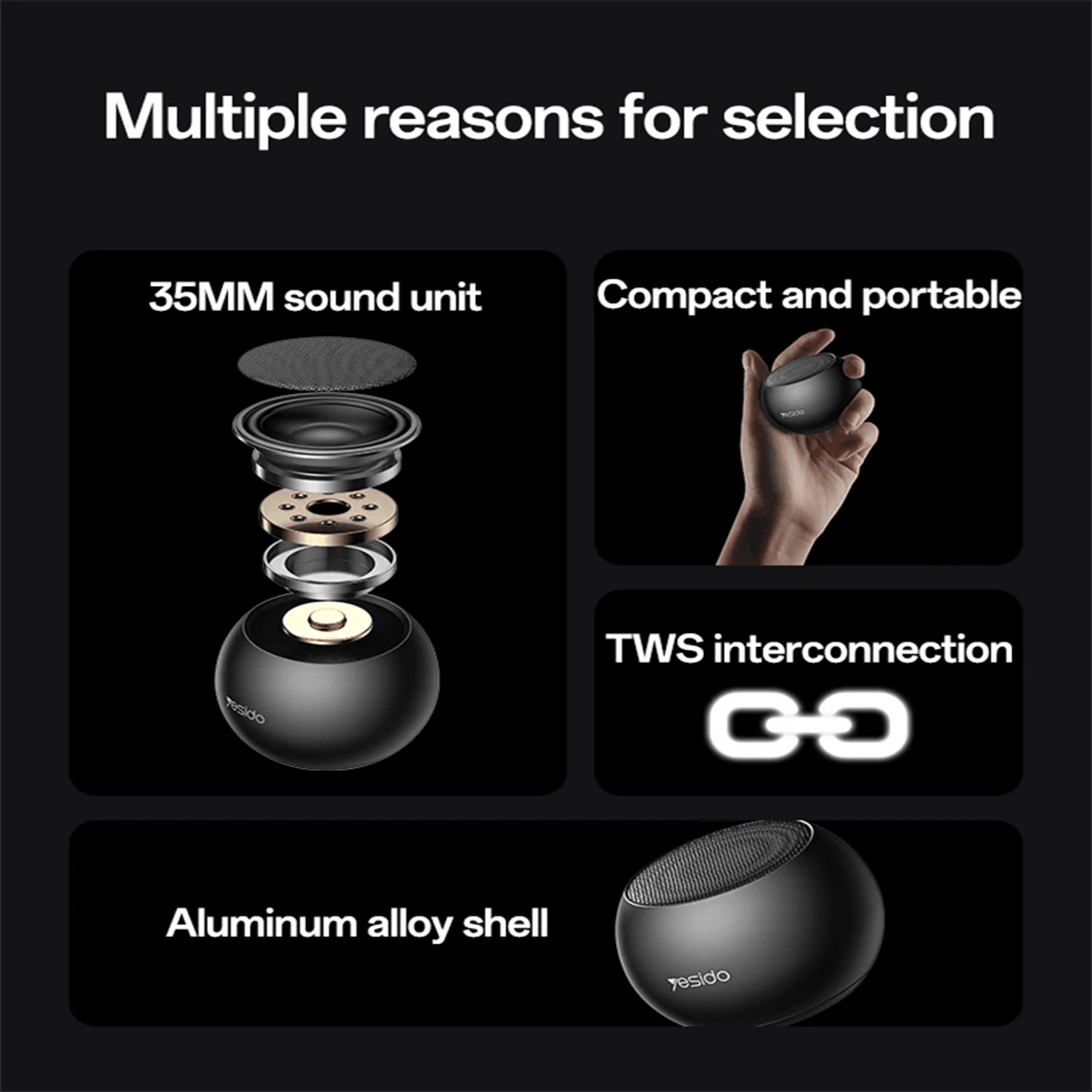 Mini Bluetooth Speaker With Full Range Driver And TWS Stereo Pairing 6
