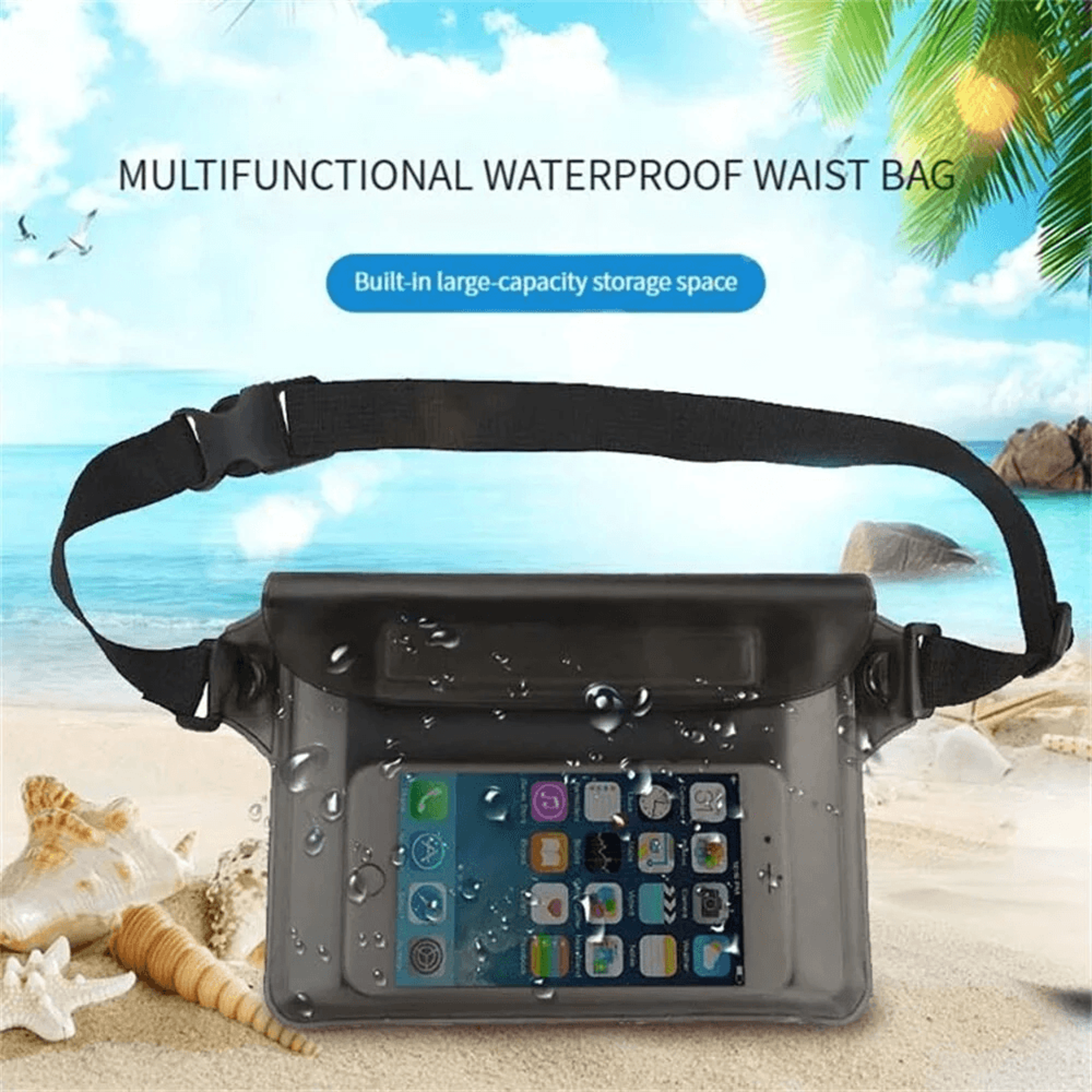 Waterproof Touchscreen Phone Waist Bag With Adjustable Strap 5