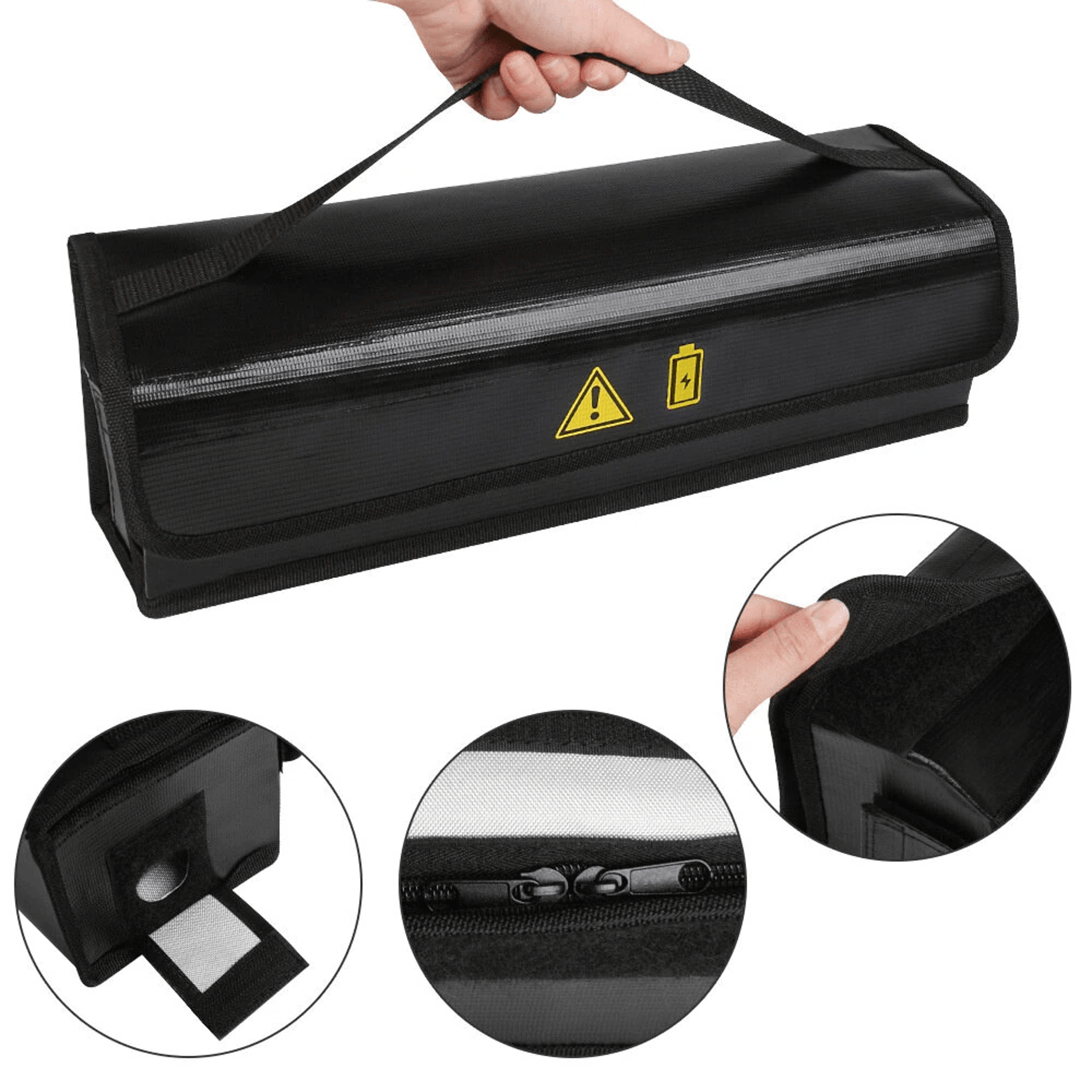 Portable E Bike Battery Safety Bag Fireproof Waterproof Tote With Charging Port 5